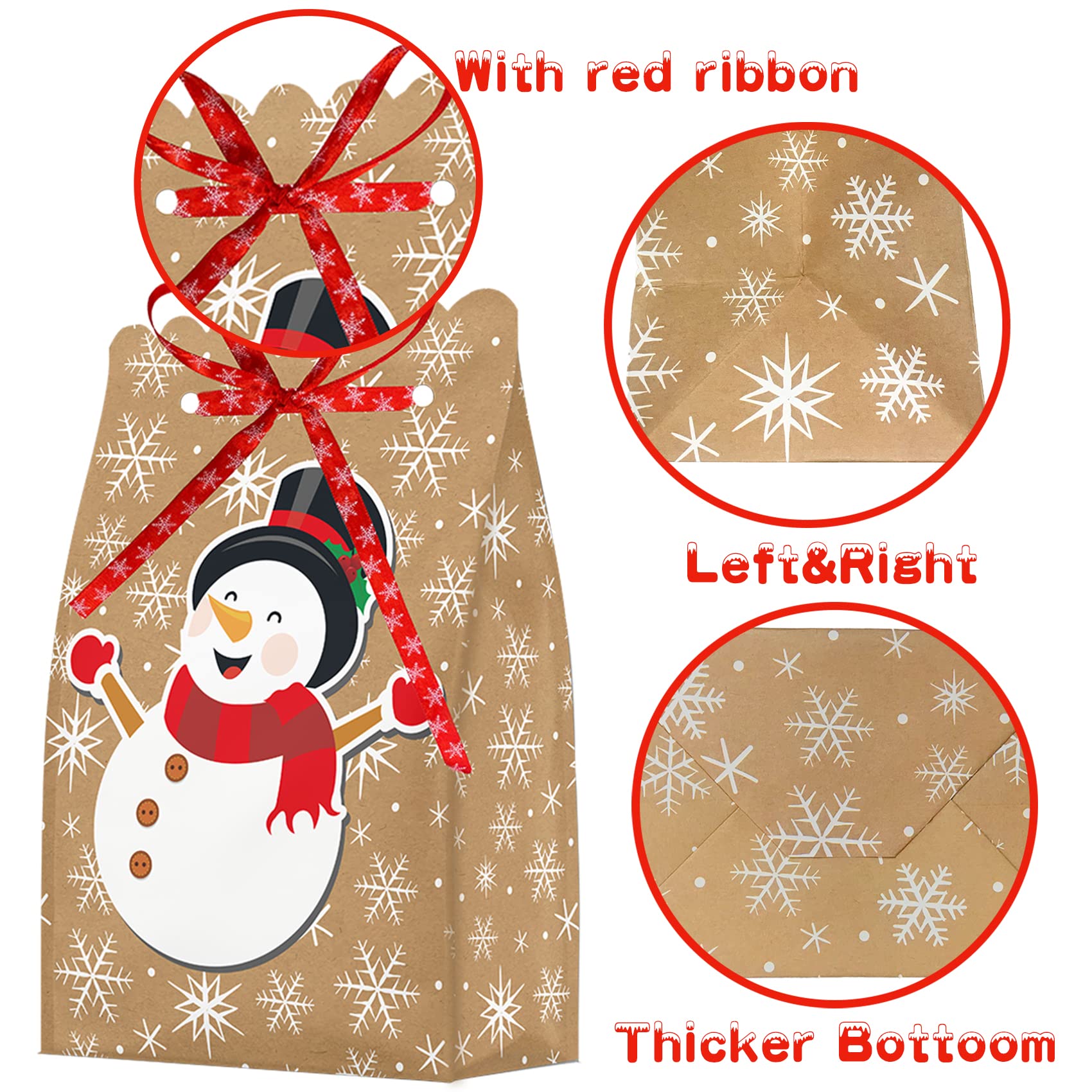 Joyful Start 18PCS Christmas Goodie Bags - Small Gift Bags for Holiday Treats & Party Favors - Bulk Mini Gift Bags for Christmas Parties, Classroom Rewards & Stocking Stuffers