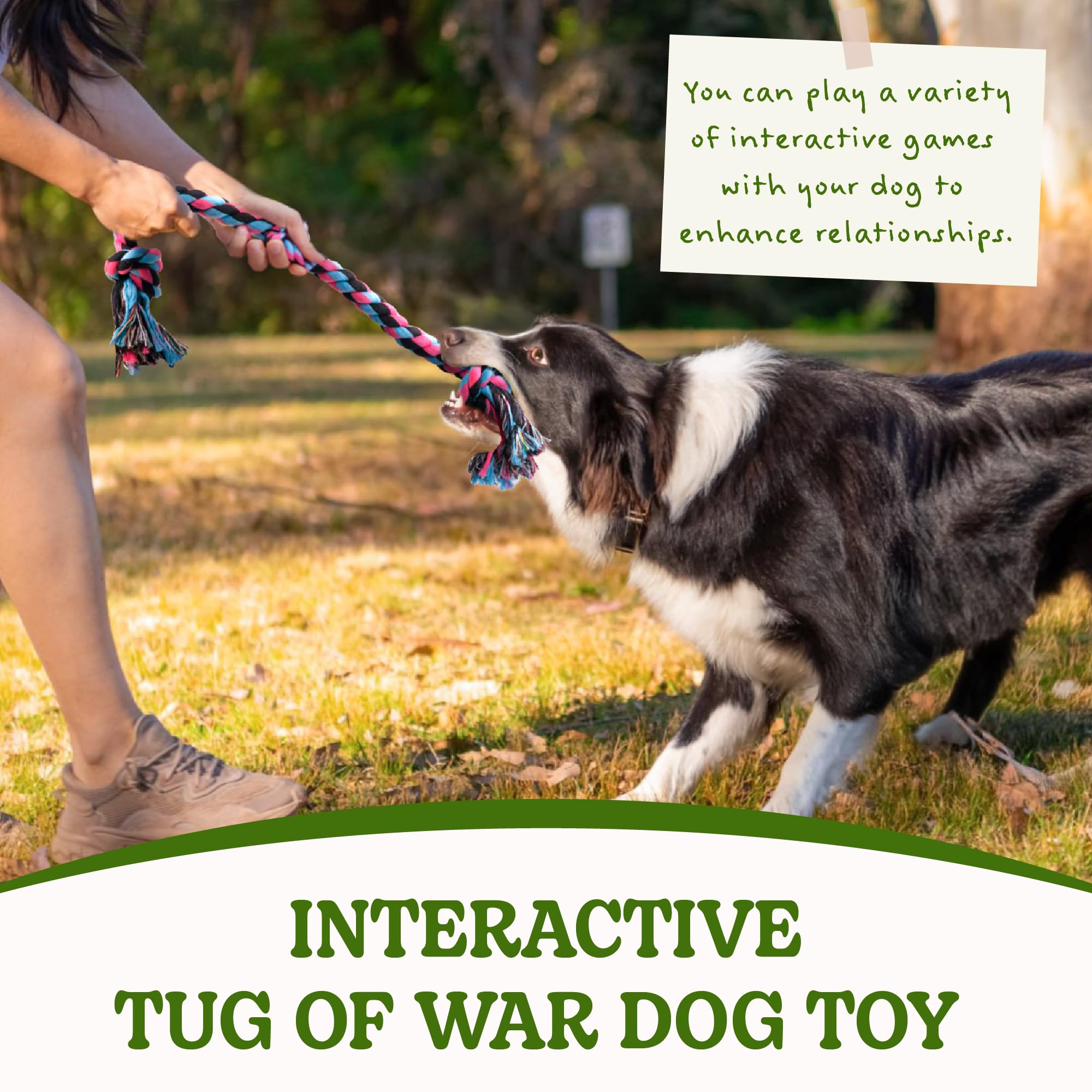Durable Heavy Duty Dog Rope Chew Toy for Large & Aggressive Chewers - Indestructible Cotton Tug of War Rope for Medium to Large Breed Dogs - Perfect for Teeth Cleaning, Playtime & Interactive Training