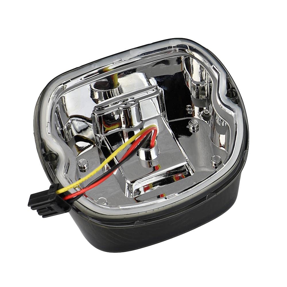 Harley Davidson LED Tail Brake Light Kit - Eagle Lights Flashing Strobe Squareback with Smoked Lens & License Plate Window | Waterproof Motorcycle Accessories for Night Riding & Safety Enhancement