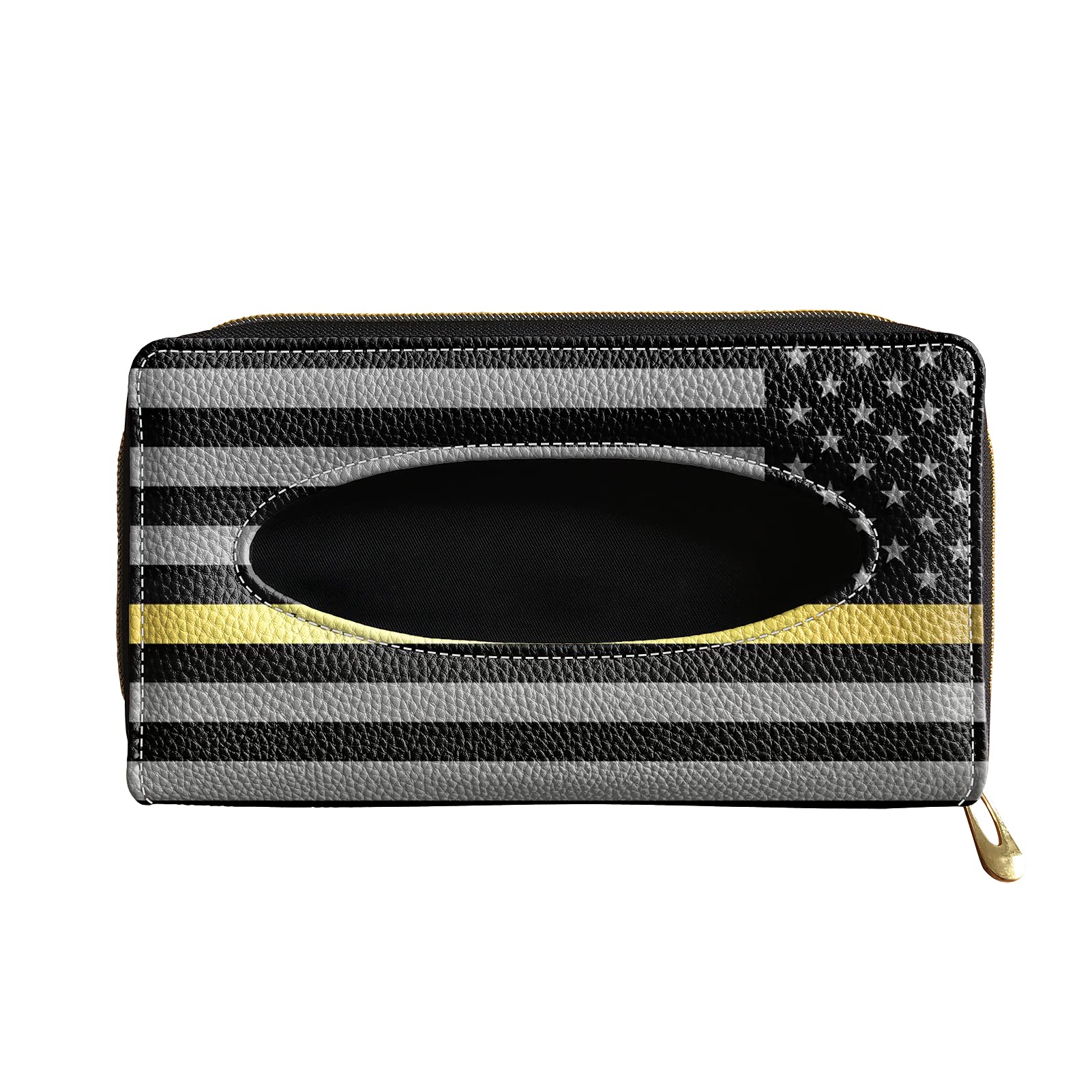 Premium Leather Car Sun Visor Tissue Holder with Vintage American Flag Design - Auto Visor Accessories for Women, Car Napkin Organizer - Perfect for Road Trips, Commuting & Keeping Your Vehicle Clean