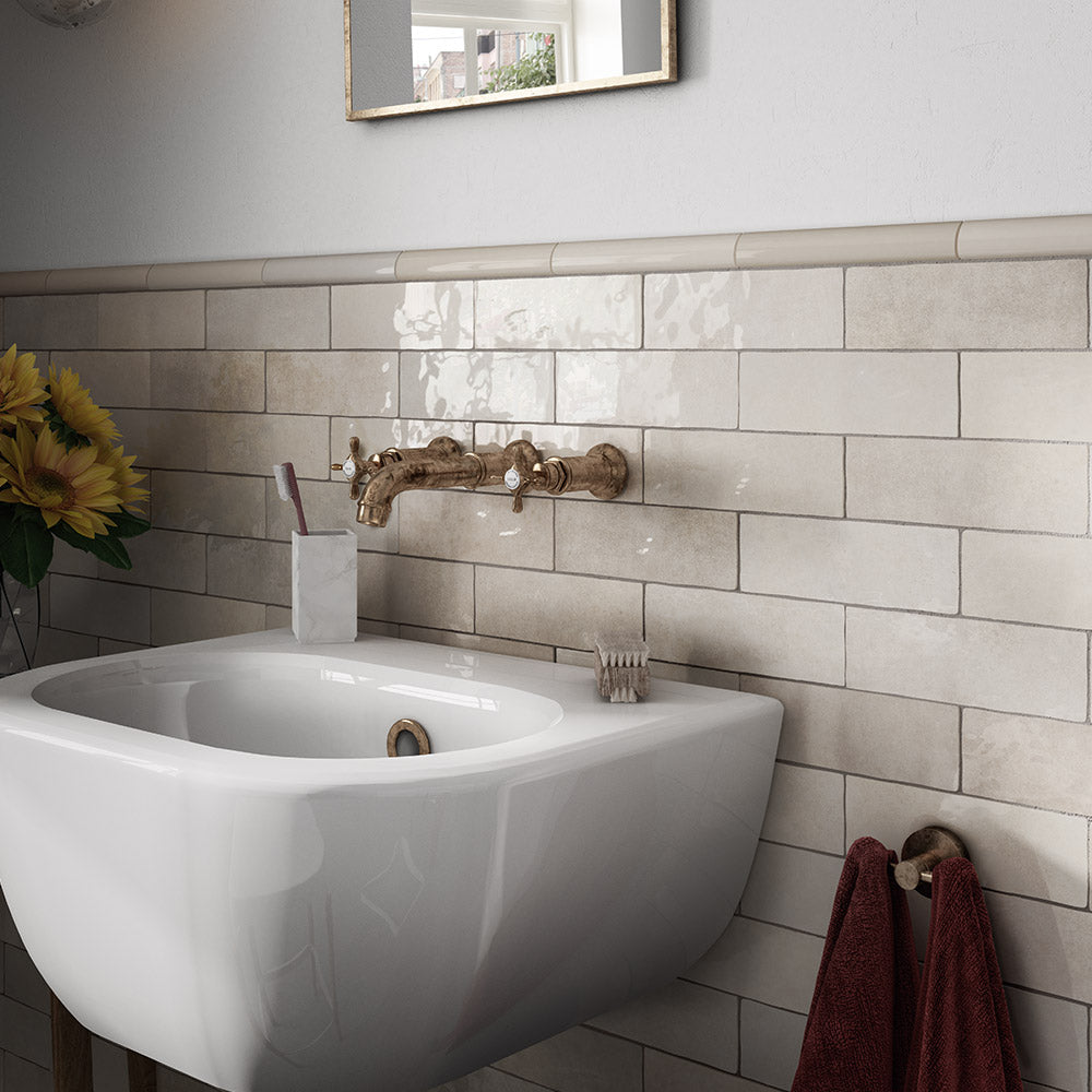 Sorrento Ochre 65x200mm Glossy Zellige Subway Tile - Perfect for Kitchen Backsplash, Bathroom Walls & Modern Interior Design
