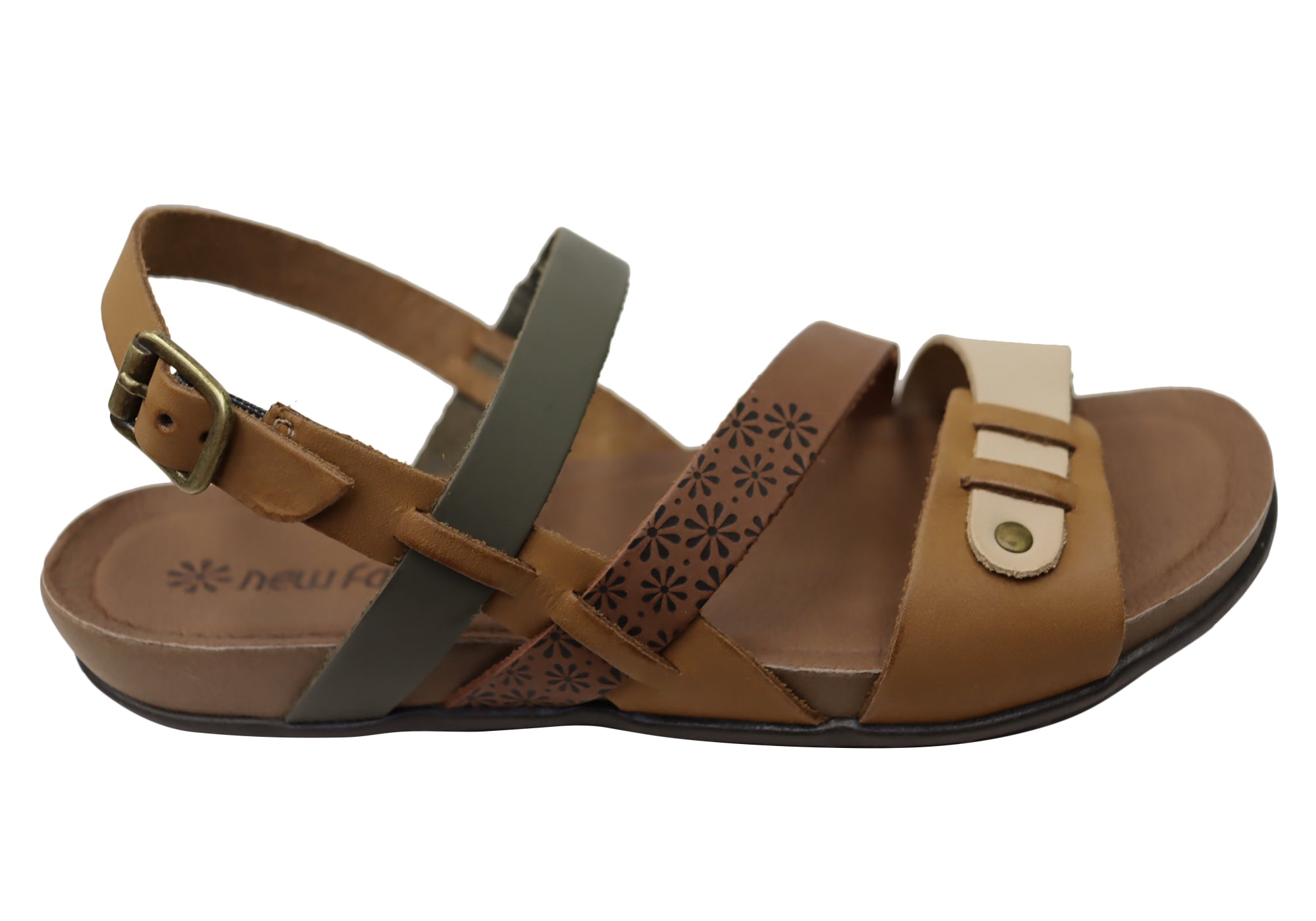 New Face Pina Women's Comfortable Leather Sandals - Handmade in Brazil - Perfect for Beach Vacations & Summer Outfits