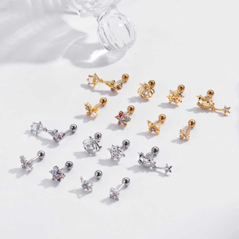 16G Surgical Steel Cartilage Stud Earrings with Ball Back - Hypoallergenic Body Jewelry for Helix, Tragus, or Conch Piercings - Perfect for Everyday Wear or Special Occasions