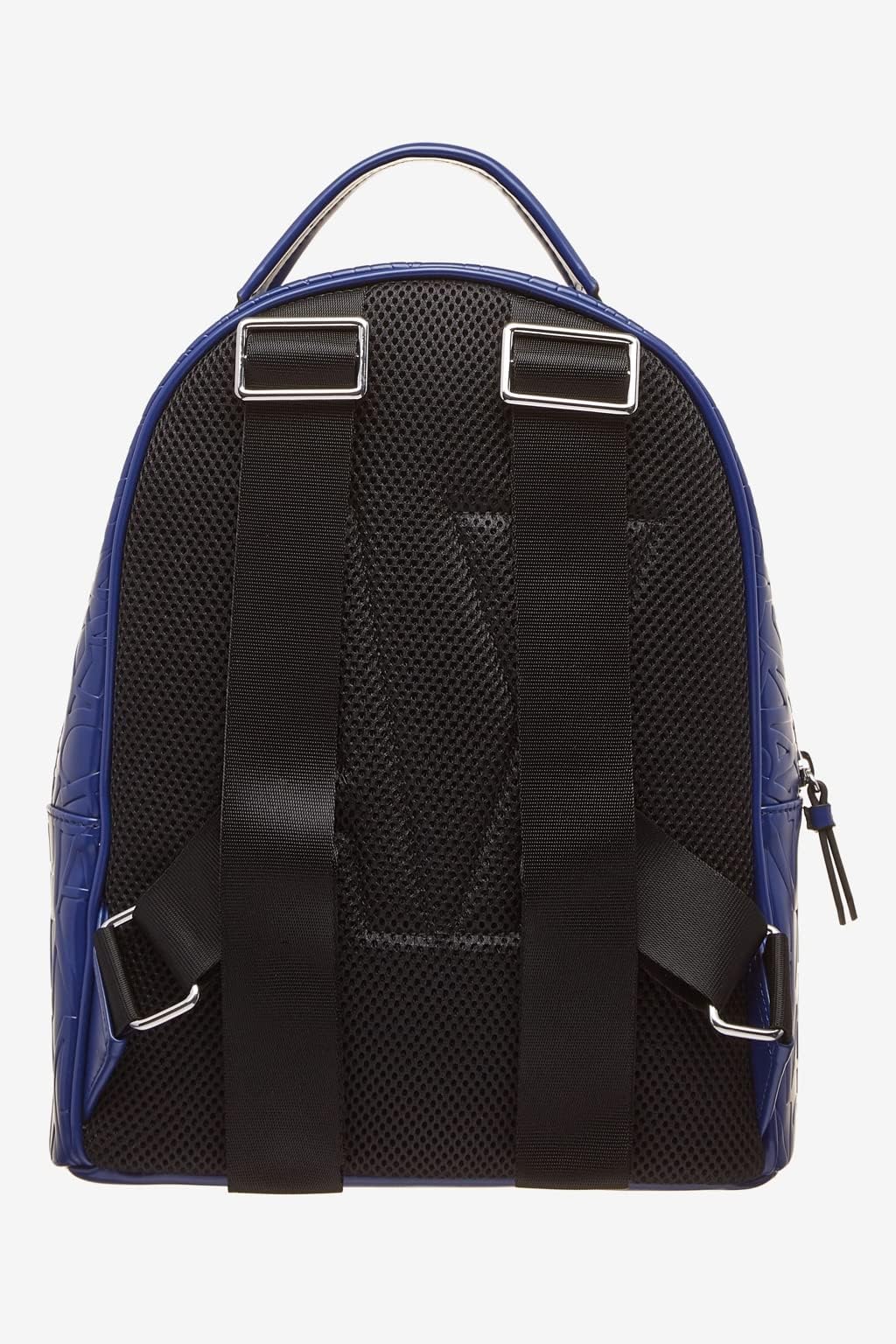Armani Exchange Women's Adjustable Strap Logo Double Zip Backpack - Blue Speed, One Size - Perfect for Travel, Work & School
