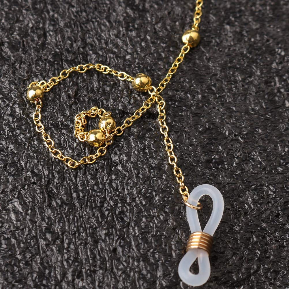 2 Pcs Beaded Eyeglass Chains for Men & Women - Gold & Silver Glasses Lanyard, 28 Inch Spectacle Cord - Stylish Accessory for Reading, Driving & Outdoor Activities