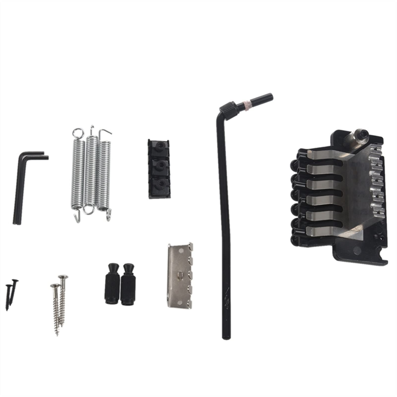 Premium Electric Guitar Tremolo Bridge System - Double Locking Edge with Logo & 3-Pair Strap Buttons - Professional Upgrade for Rock, Metal & Stage Performances