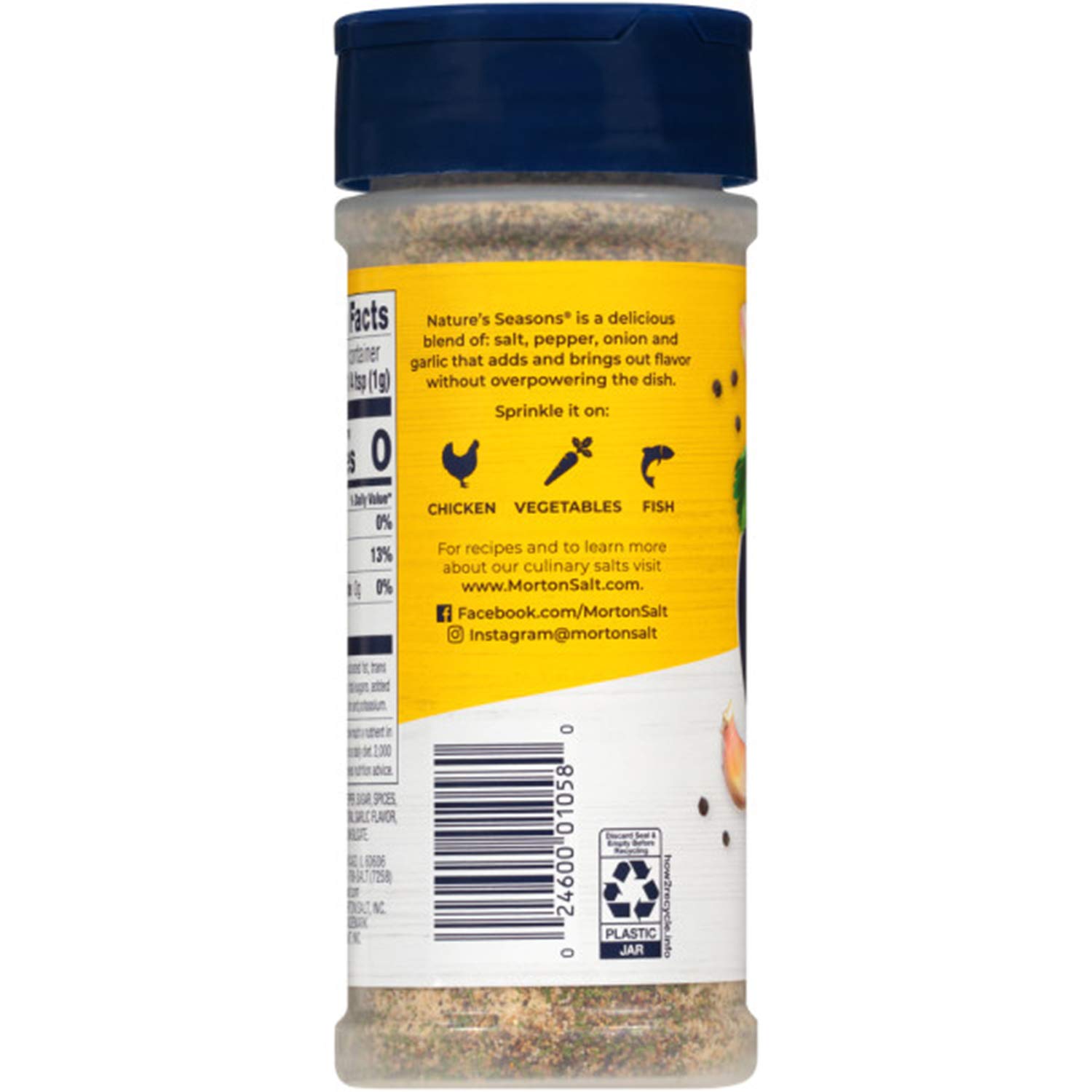 Morton Nature's Seasons All-Purpose Seasoning Blend - 7.5 oz Canister (Pack of 12) | Perfect for Grilling, Roasting & Everyday Cooking | Salt-Free Flavor Enhancer for Meats, Vegetables & More