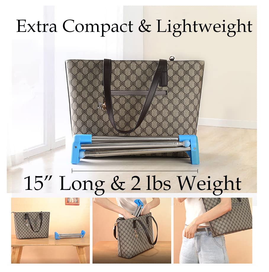 Portable Garment Rack - Extra Compact & Lightweight Foldable Clothes Drying Rack for Travel, Camping, Laundry, Dance | Indoor & Outdoor Use with 10 Foldable Hangers (Enhanced Longer & Thicker Design) - Perfect for Small Spaces, Dorms, Apartments & On-the-Go Drying Needs