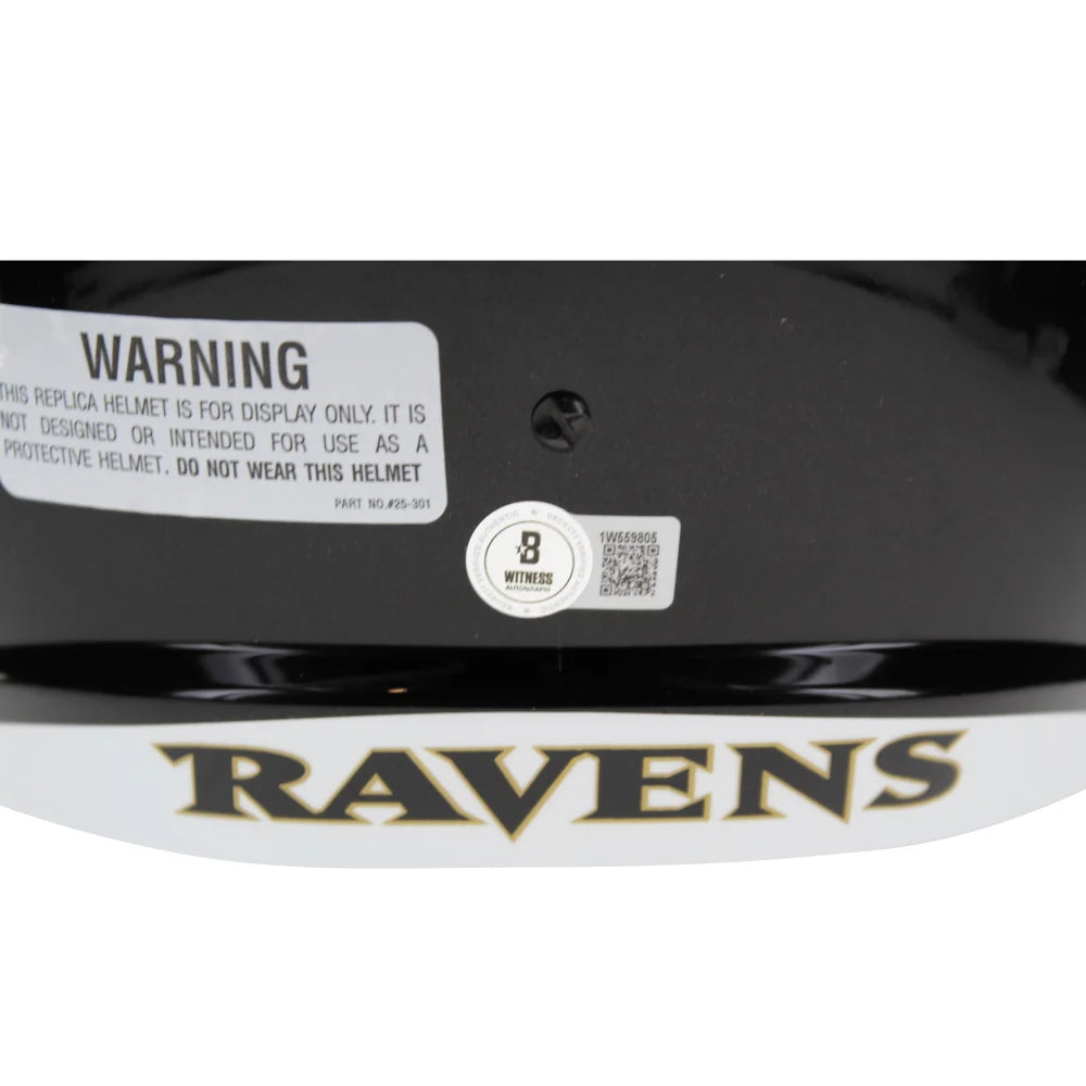 Derrick Henry Autographed Baltimore Ravens Full Size Speed Helmet with BAS COA - Signed NFL Collectible for Fans, Display, and Memorabilia Collection