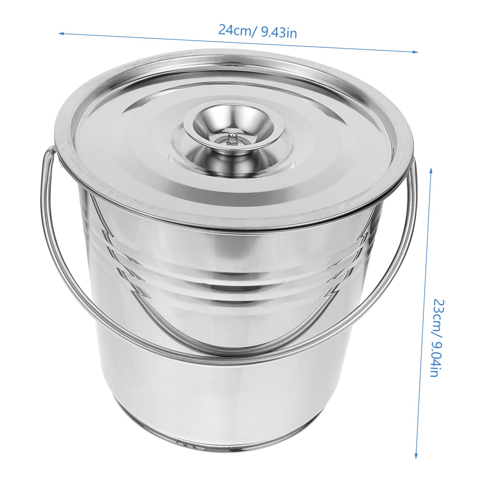 Stainless Steel Outdoor Fireplace Coal Bucket & Garden Incinerator - Large Capacity Metal Storage Container for Indoor/Outdoor Use - Perfect for BBQ, Camping, and Fireplace Ash Storage