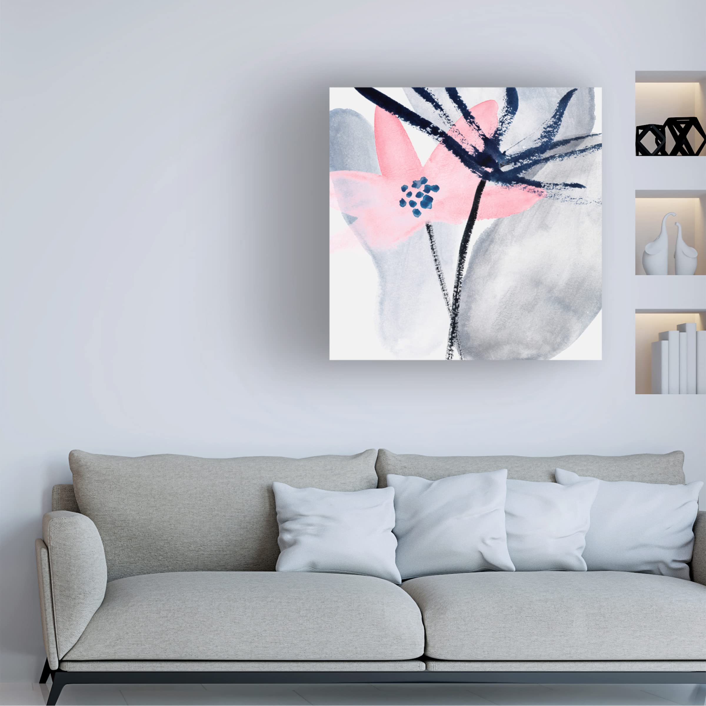 Trademark Fine Art 'Pink Water Lilies II' Canvas Wall Art by Melissa Wang - Elegant Floral Painting for Living Room, Bedroom & Office Decor