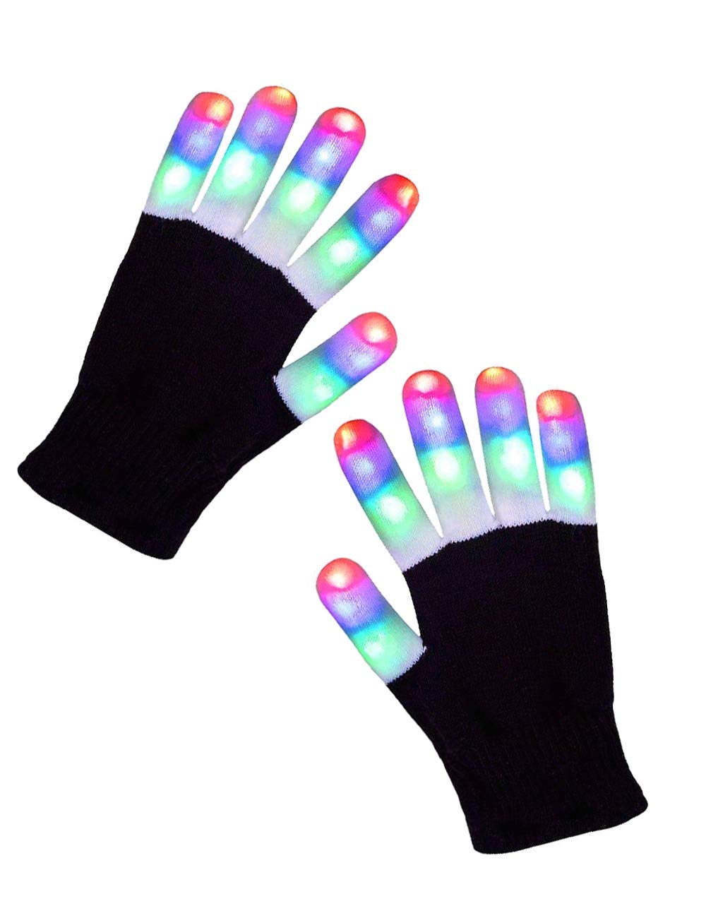 LED Finger Light Up Gloves for Rave & Parties - Cool Skeleton Hand Gloves for Kids & Adults - Perfect for Halloween, Concerts, Night Events & Dance Performances