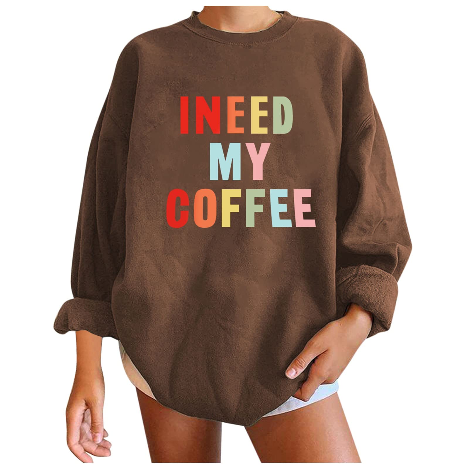 Women's Loose Fit Casual Printed Long Sleeve Sweatshirt - Soft & Comfortable Pullover Top for Everyday Wear, Lounge & Outdoor Activities
