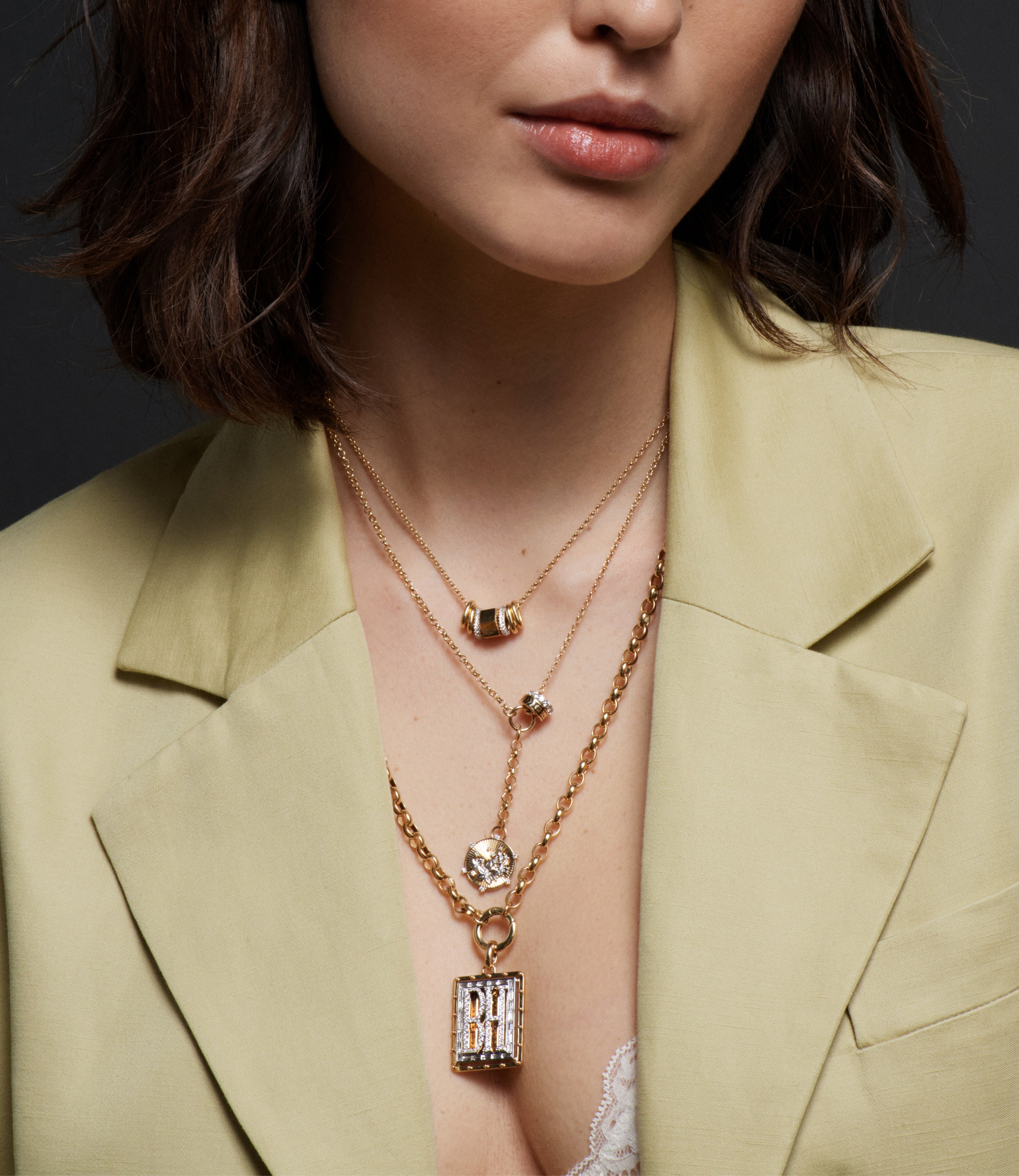Blossoms Small Mixed Belcher Necklace - 14K Gold & Diamond Accent Jewelry for Women | Perfect for Weddings, Parties & Everyday Elegance