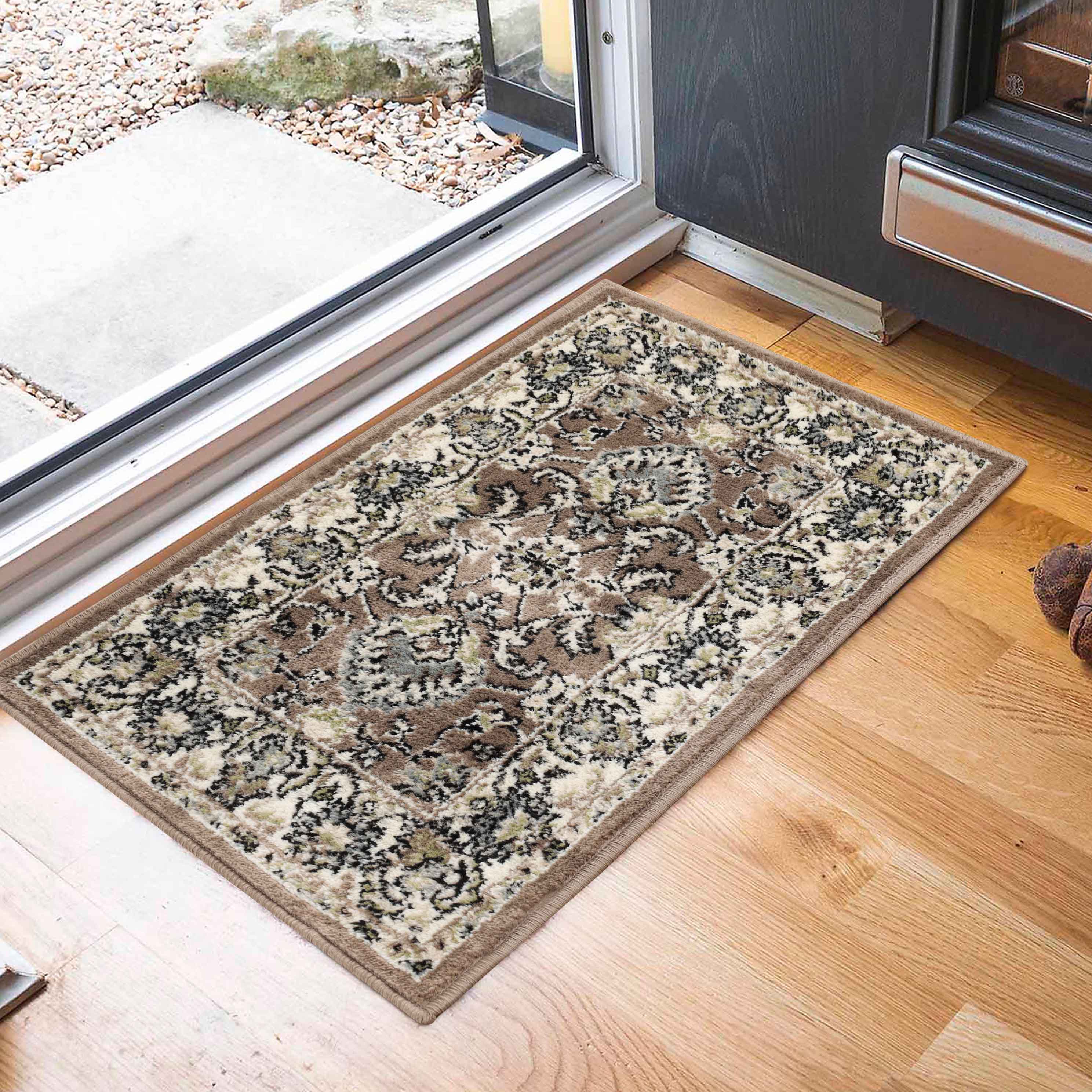 Lille Elegant Floral Indoor Area Rug - Non-Slip Soft Living Room Carpet Runner for Bedroom, Hallway & Entryway Decor