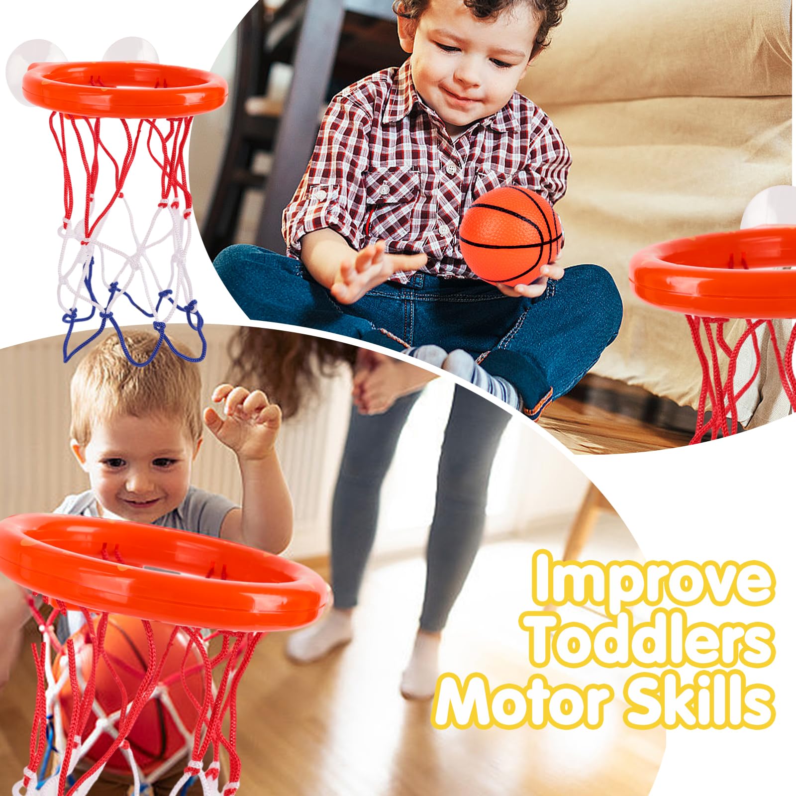 LovesTown Kids Bath Toys - Bathtub Basketball Hoop Set for Toddlers & Children, Fun Shower Shooting Game for Bathtime Play - Perfect for Indoor & Outdoor Water Activities, Pool Parties, and Backyard Fun