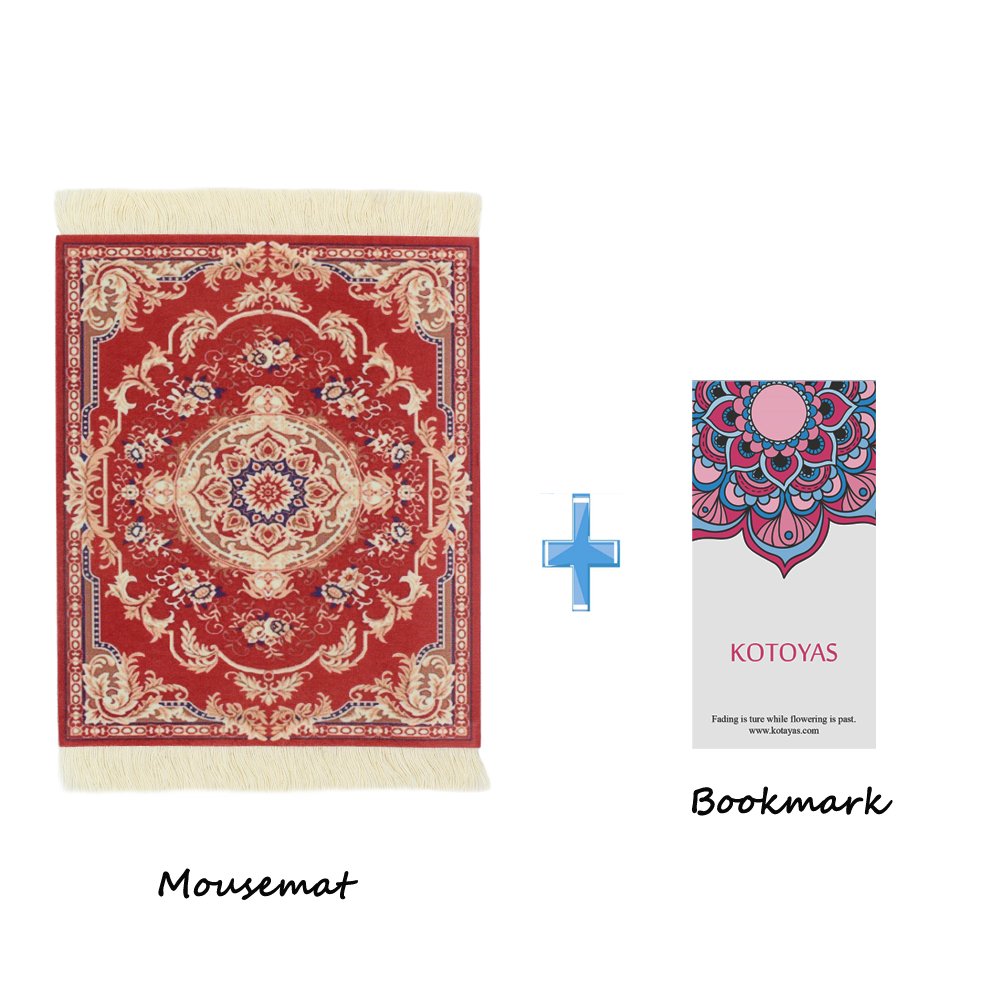 Persian Style Carpet Mouse Pad - Luxurious Red Passion Design for Gaming & Office Use - Ergonomic Desk Accessory for Computer, Laptop & Workspace Decor