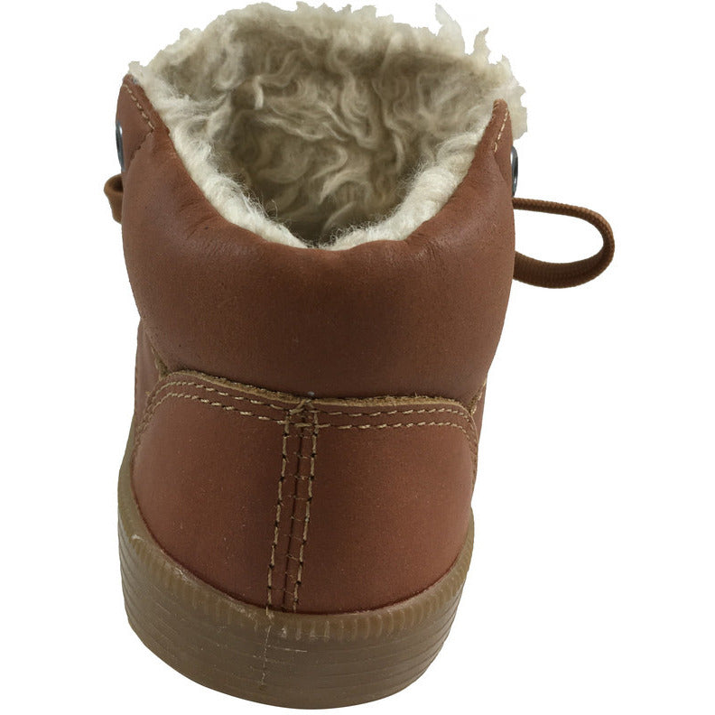 Old Soles Boys Girls Winter Boots - Plush Lined Tan Lace Up Sneakers for Kids, Warm Comfortable Shoes for School, Outdoor Play & Cold Weather Activities