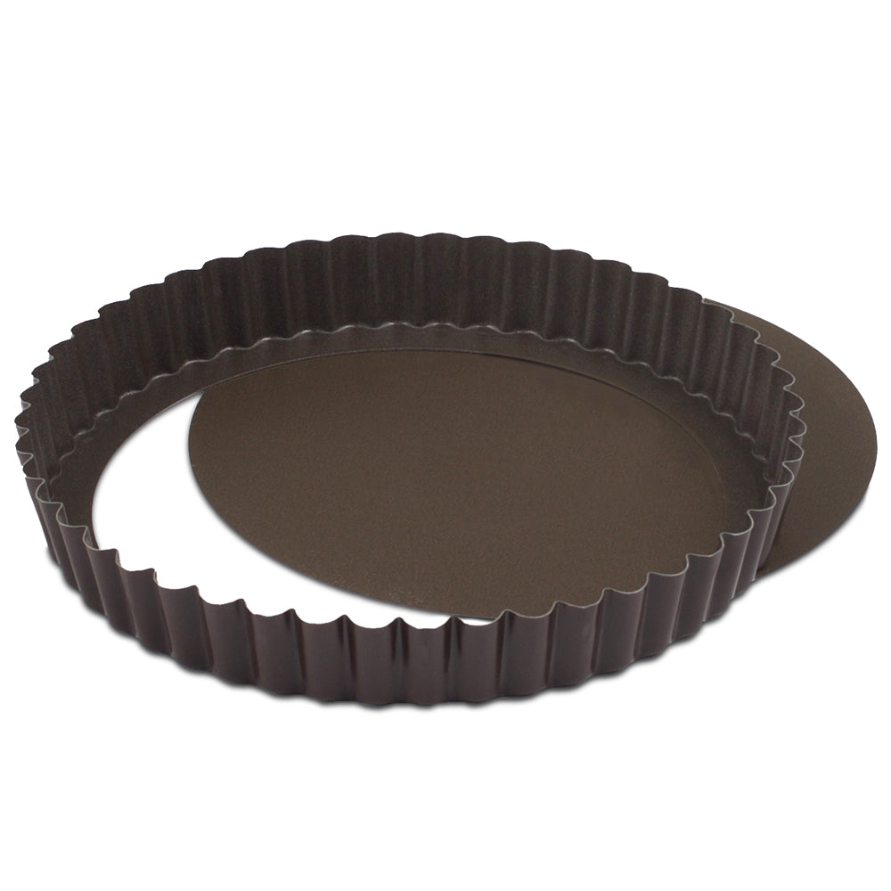 Non-Stick Removable Bottom Tart Pan - 9 Inch Round Loose Base Tartlet Mold for Baking Pies, Quiches, and Desserts | Perfect for Home Bakers and Professional Chefs
