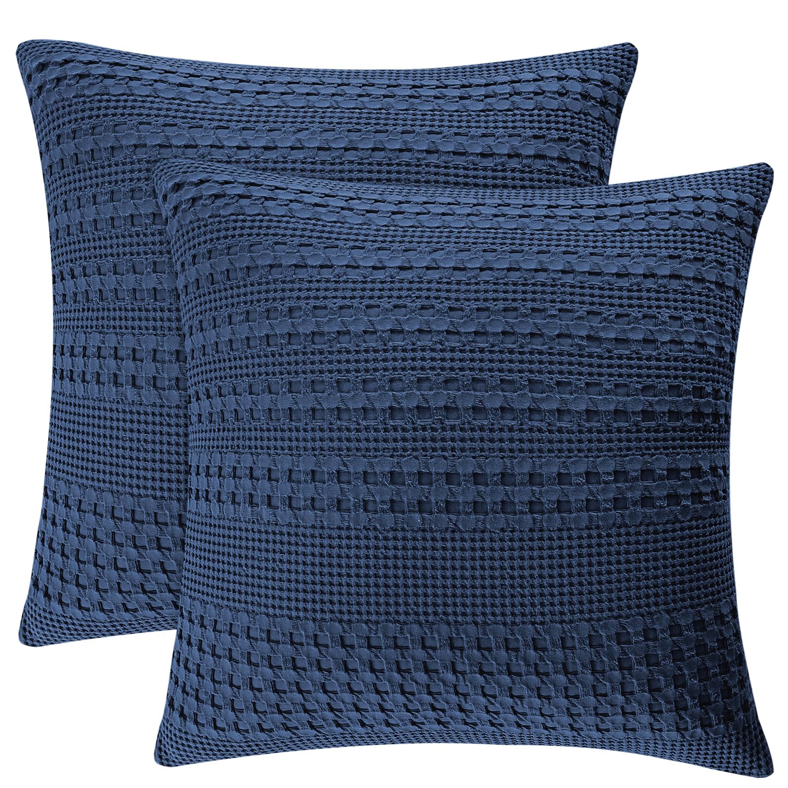 PHF 100% Cotton Waffle Weave Euro Sham Covers, 2 Pack 26