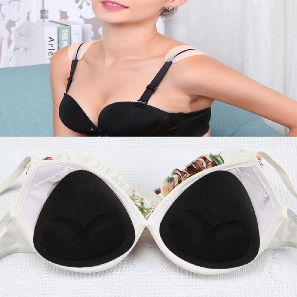 SERMICLE Self-Adhesive Bra Pads - Removable Silicone Triangle Push Up Inserts for Women | Comfortable & Reusable Breast Enhancers | Perfect for Dresses, Swimwear & Special Occasions