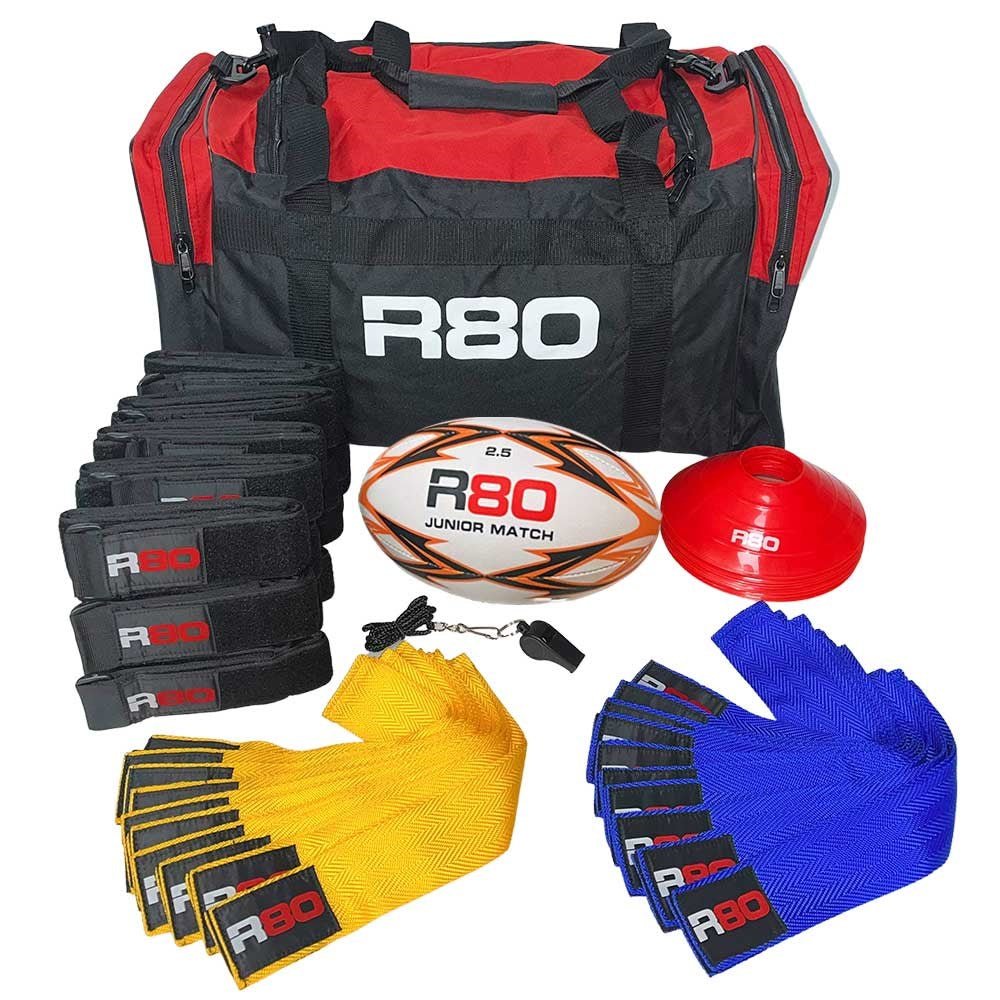 R80 Junior Rippa Rugby Game Sets for 15 Player Teams - Perfect for Youth Rugby Training, School Sports & Team Building Activities