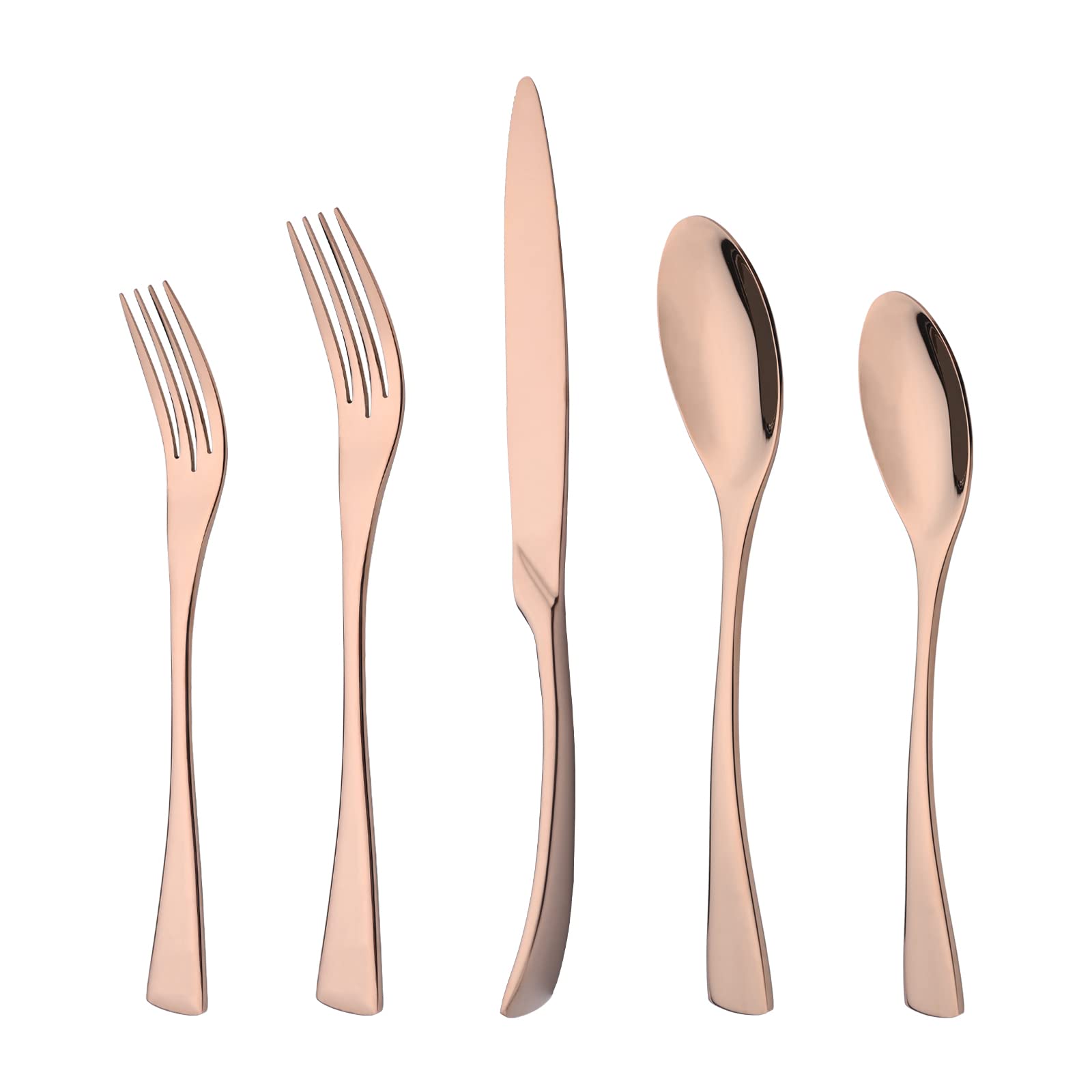 **Rose Gold Dinnerware Flatware Set for 6 (30-Piece) – Stainless Steel Mirror Polished Cutlery Set with Knives, Forks & Spoons – Durable & Thickened Kitchen Tableware – Perfect for Dinner Parties, Weddings & Home Dining**