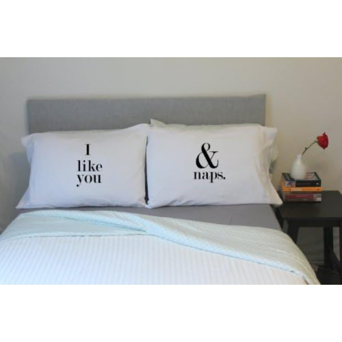 His and Her Cotton Couples Pillowcases Set - 20x30 Standard Size Wedding Gift for Husband & Wife - Fun 'Oh Susannah I Like You and Naps' Design - Perfect for Anniversaries, Valentine's Day & Romantic Bedroom Decor