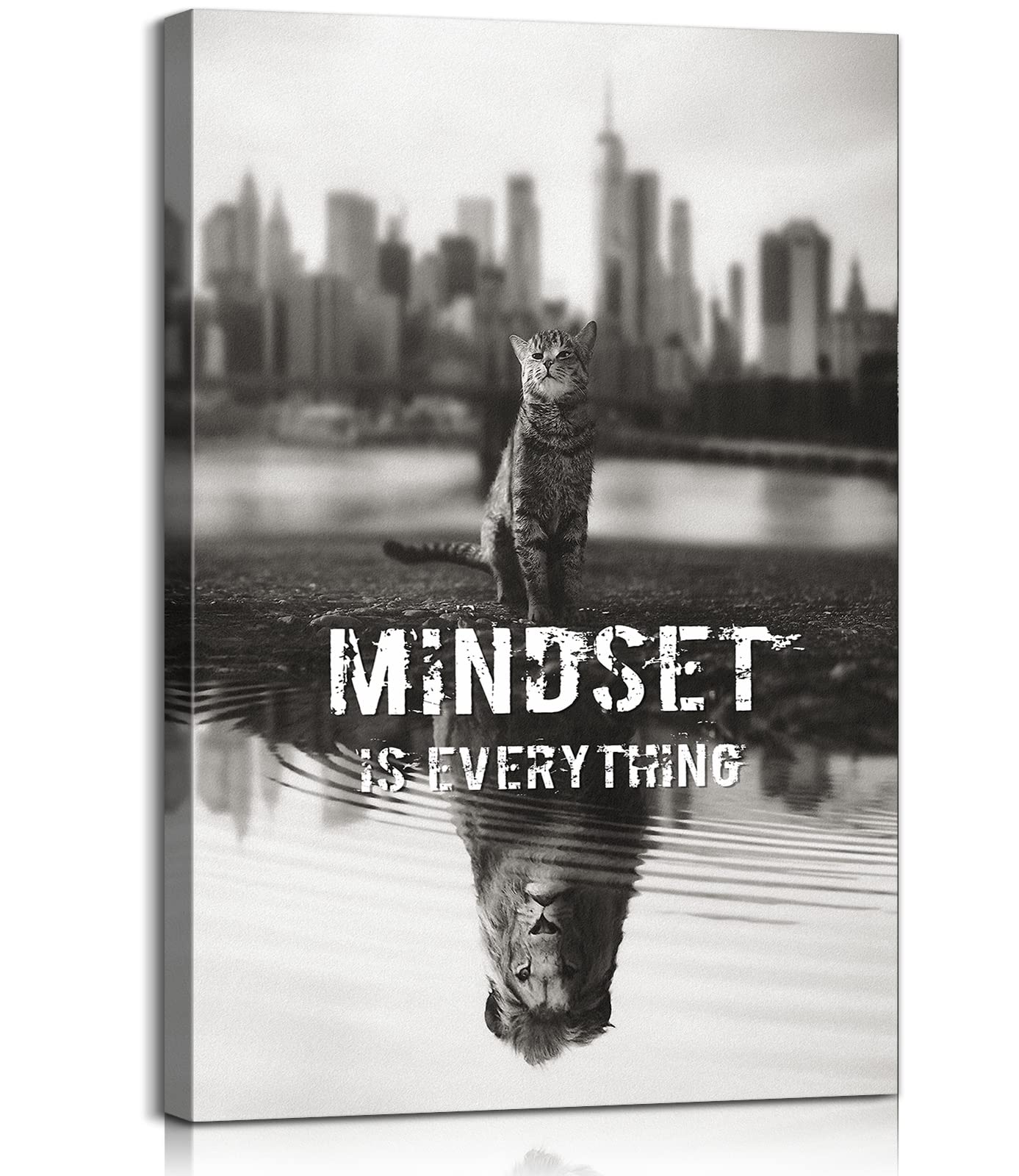 Motivational Lion Wall Art Poster - Mindset is Everything Inspirational Quote for Office & Classroom Decor - 28''W x 40''H - Easy to Hang - Perfect for Home, Office, or School Motivation