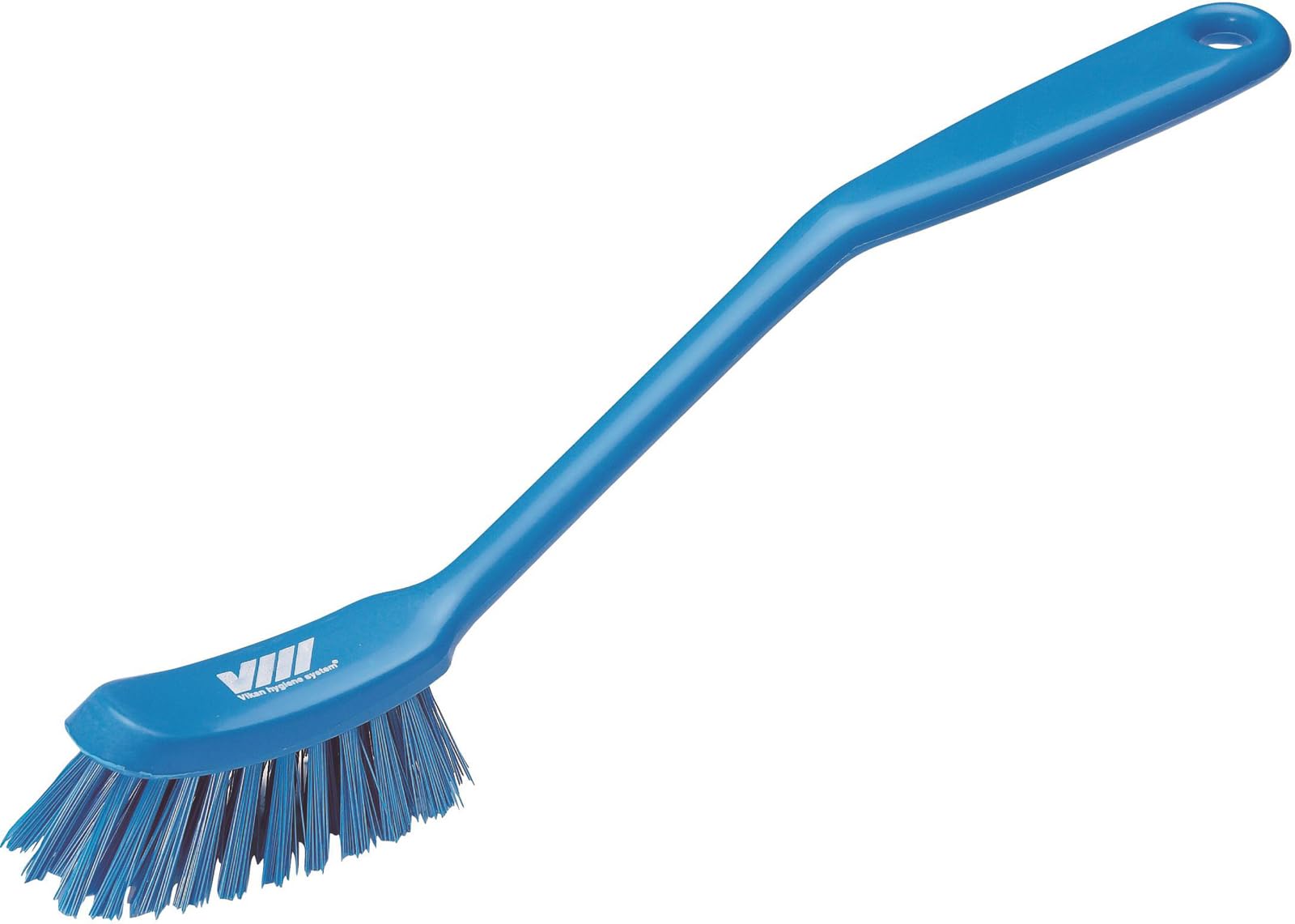 Vikan 42873 Heavy-Duty Fine Dish Brush - 11 Inch Narrow Cleaning Brush with Slip-Resistant Grip, Polypropylene Handle & Polyester Bristles (Blue) - Perfect for Scrubbing Pots, Pans, and Hard-to-Reach Kitchen Surfaces