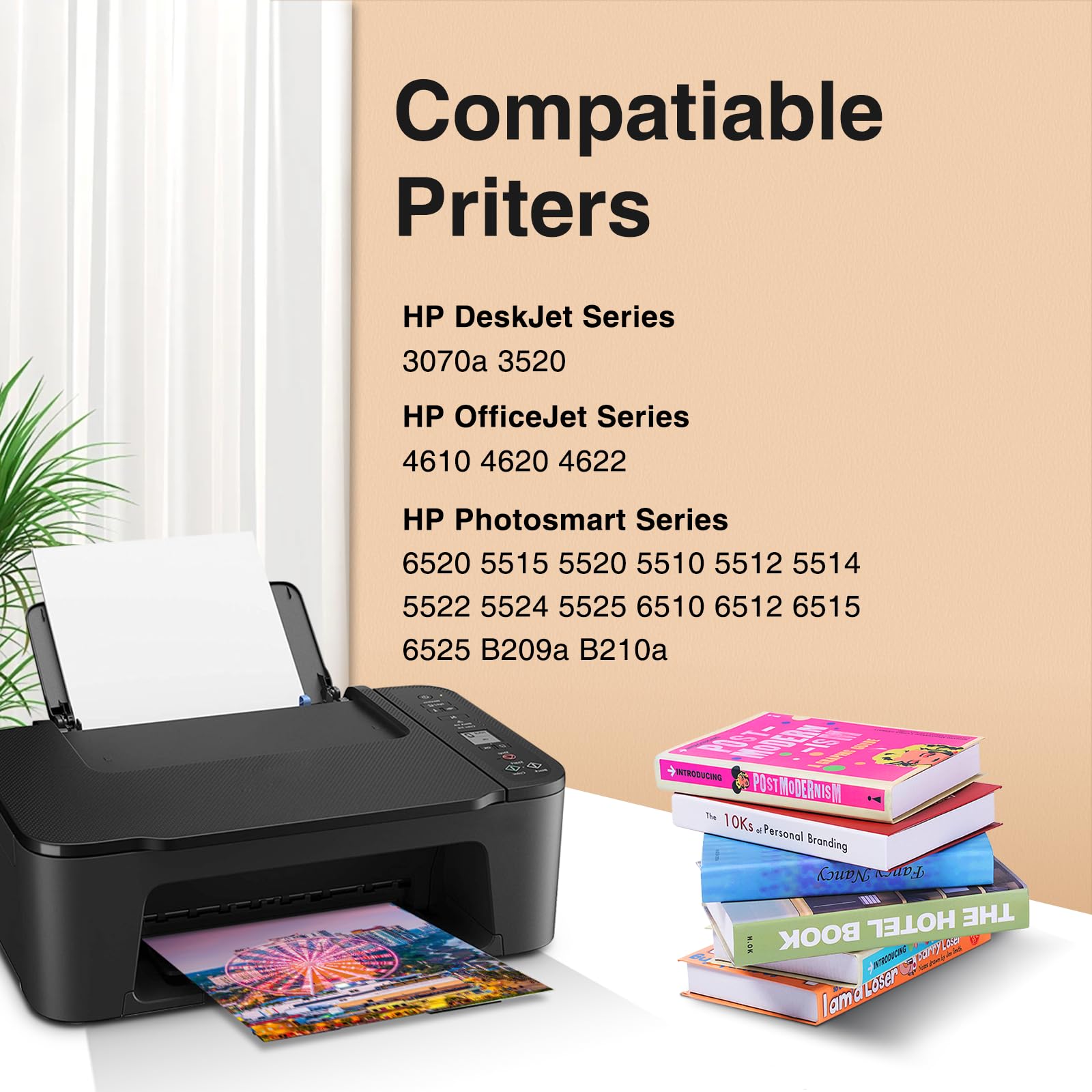 High Yield 564XL Black Ink Cartridge (5-Pack) - Compatible with HP DeskJet 3520, 3522, Officejet 4620, Photosmart 5520, 6510, 7520, 7525 Printers - Perfect for Home Office Printing & Document Work