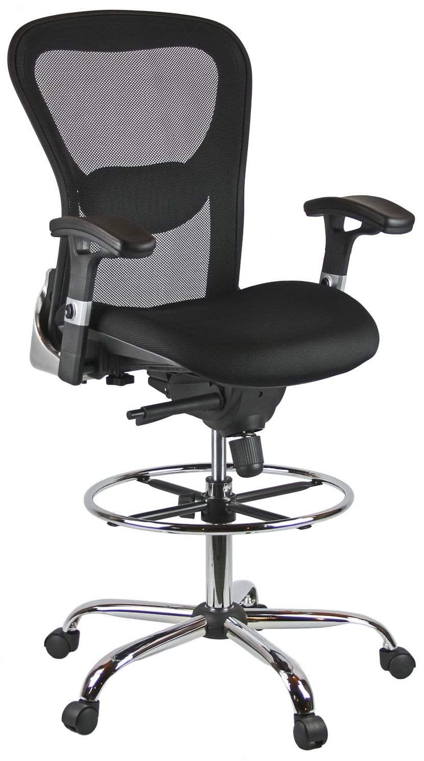Harwick Deluxe Ergonomic Mesh Drafting Stool [3052D] - Adjustable Height Office Chair for Architects, Designers & Artists - Perfect for Home Office, Studio & Workspace