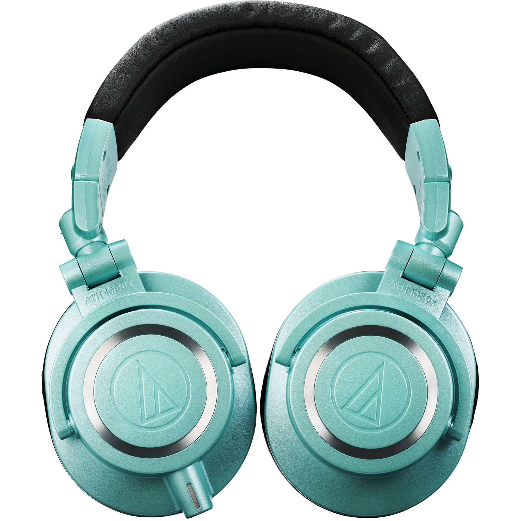 Audio-Technica ATH-M50x Professional Studio Monitor Headphones (Ice Blue) with Slappa HardBody PRO Headphone Case - Perfect for DJs, Music Producers & Audiophiles - High-Quality Sound Isolation & Durable Protection for Travel & Studio Use