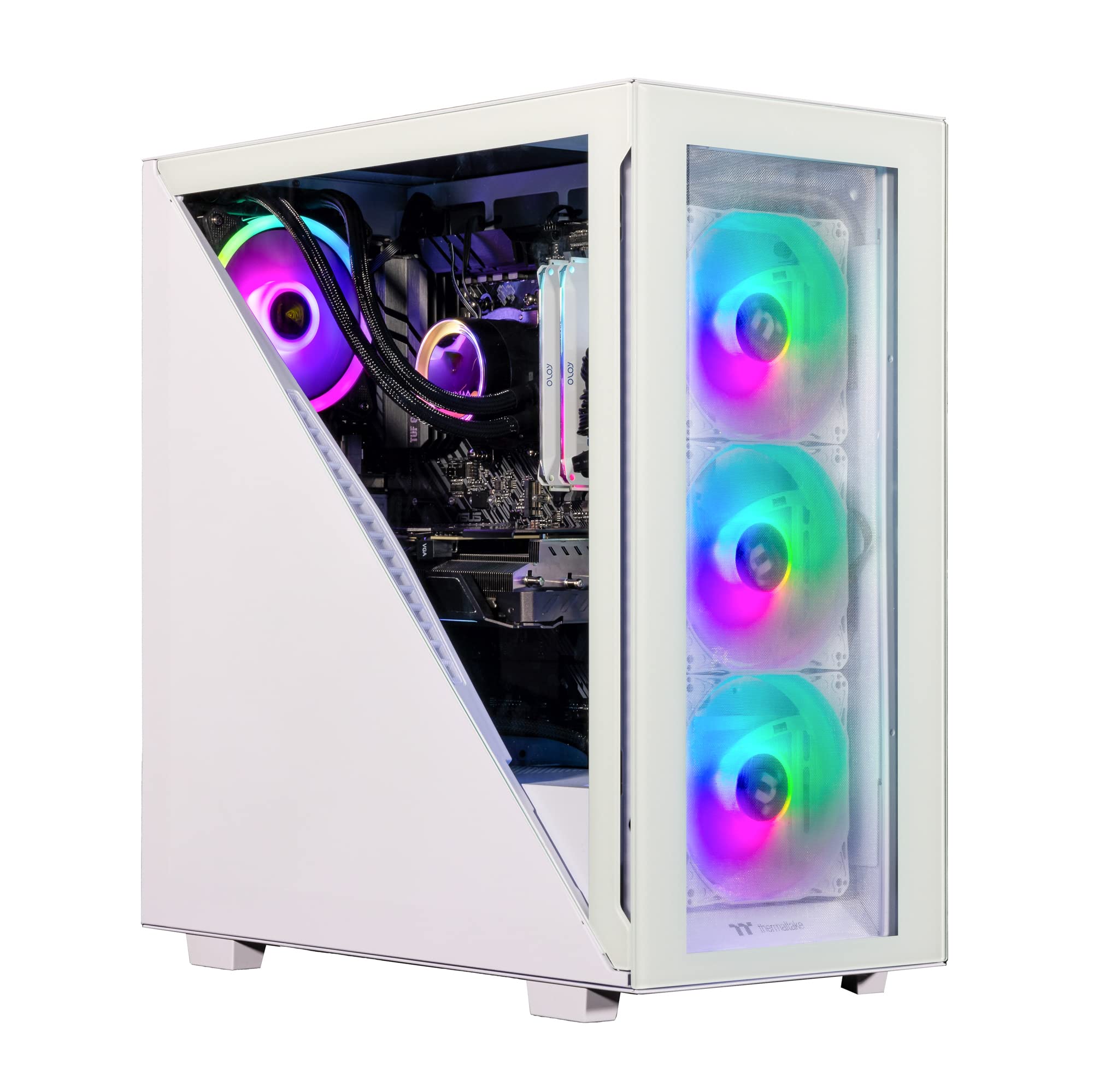 Velztorm Gladio CTO Gaming Desktop PC - AMD Ryzen 9 5900X 12-Core, 16GB DDR4 RAM, 1TB PCIe SSD + 6TB HDD, GTX 1050Ti 4GB, White Liquid-Cooled RGB Gaming Rig with WiFi & Win 10 Pro - Perfect for Esports, Streaming & High-Performance Gaming