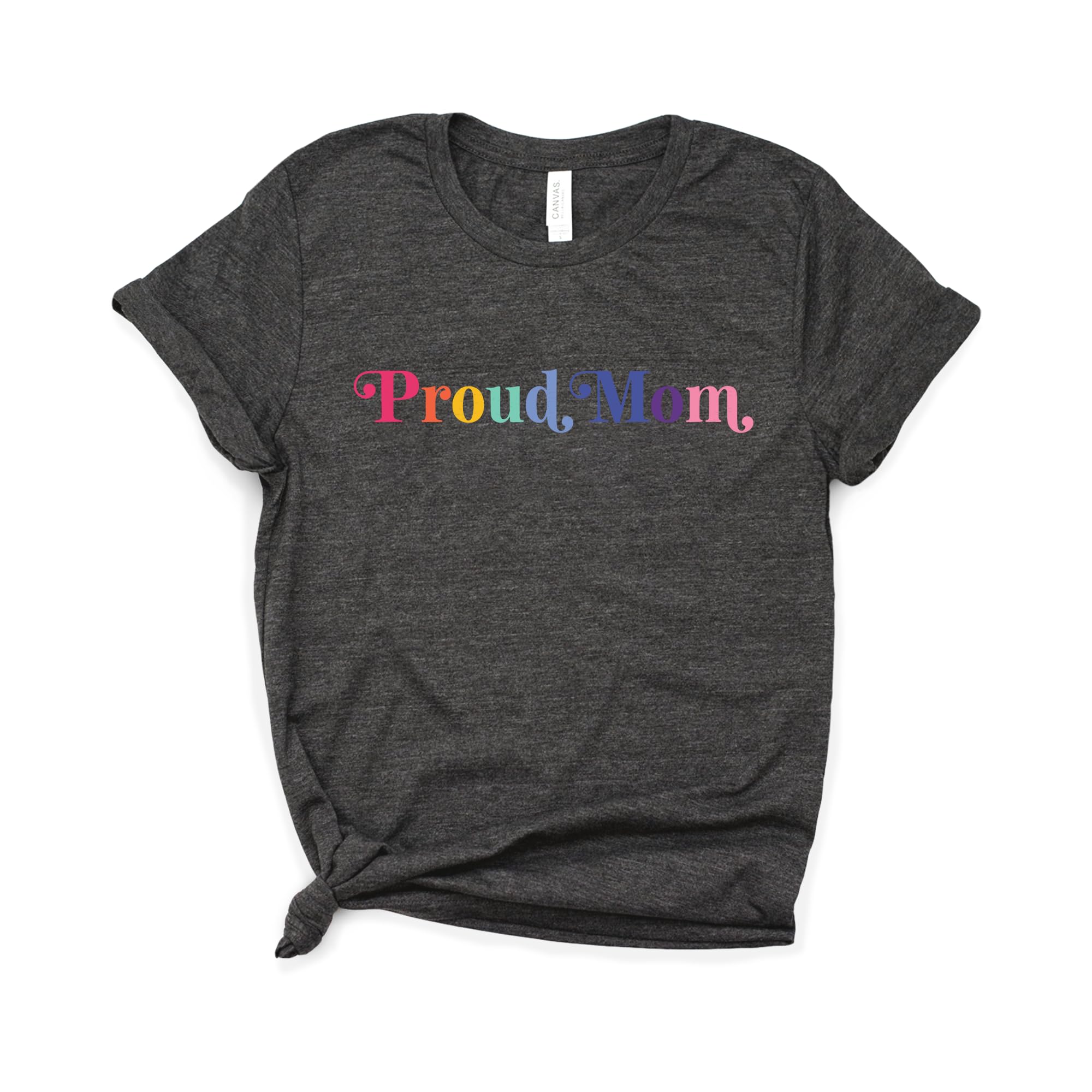 Proud Mom LGBT Pride Shirt - Rainbow Lesbian Mom Tee - Softstyle Unisex T-Shirt for Pride Month & LGBTQ+ Support