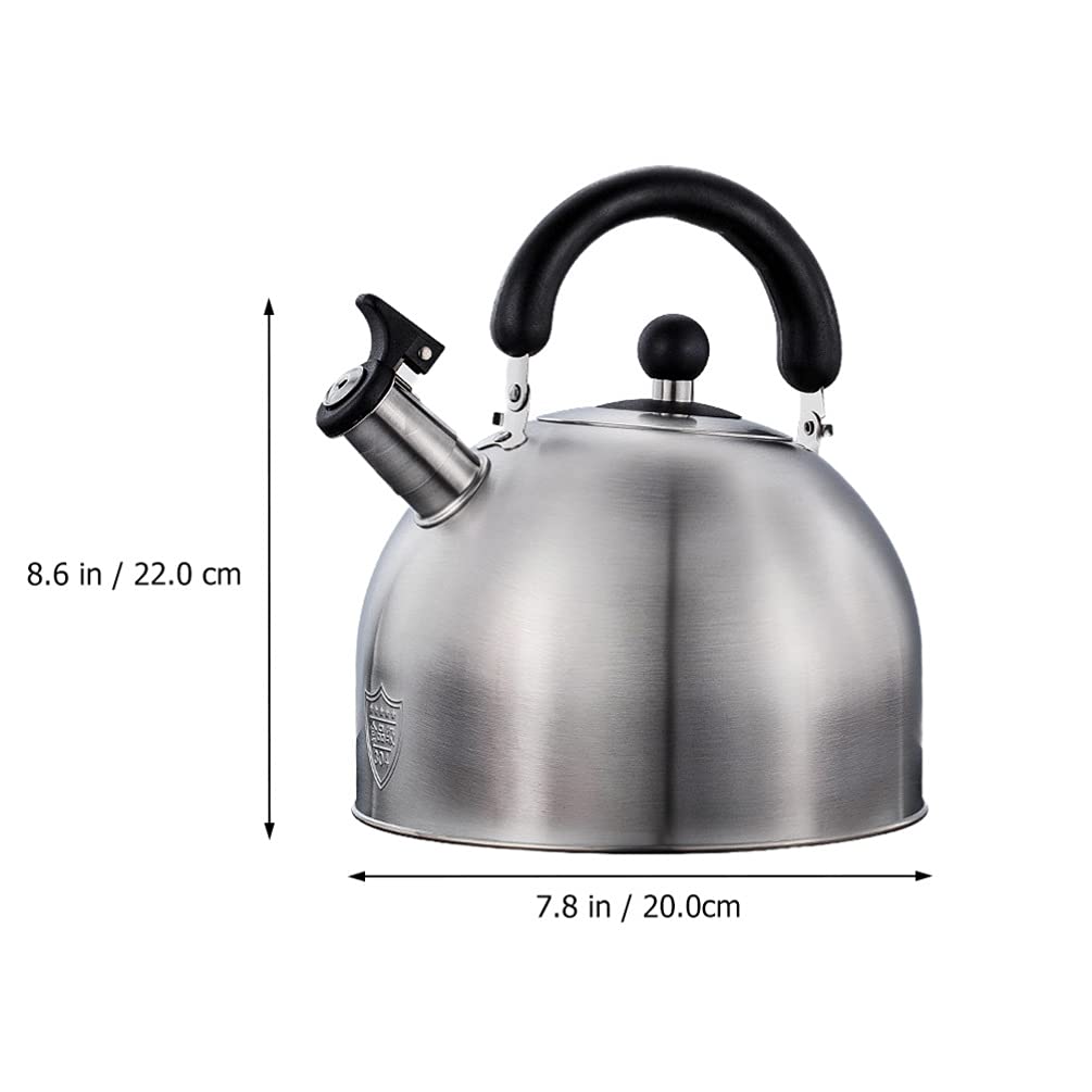 1pc Stainless Steel Whistle Tea Kettle - Large Capacity Stovetop Whistling Kettle for Home & Kitchen - Perfect for Boiling Water, Making Tea, Coffee & Hot Beverages