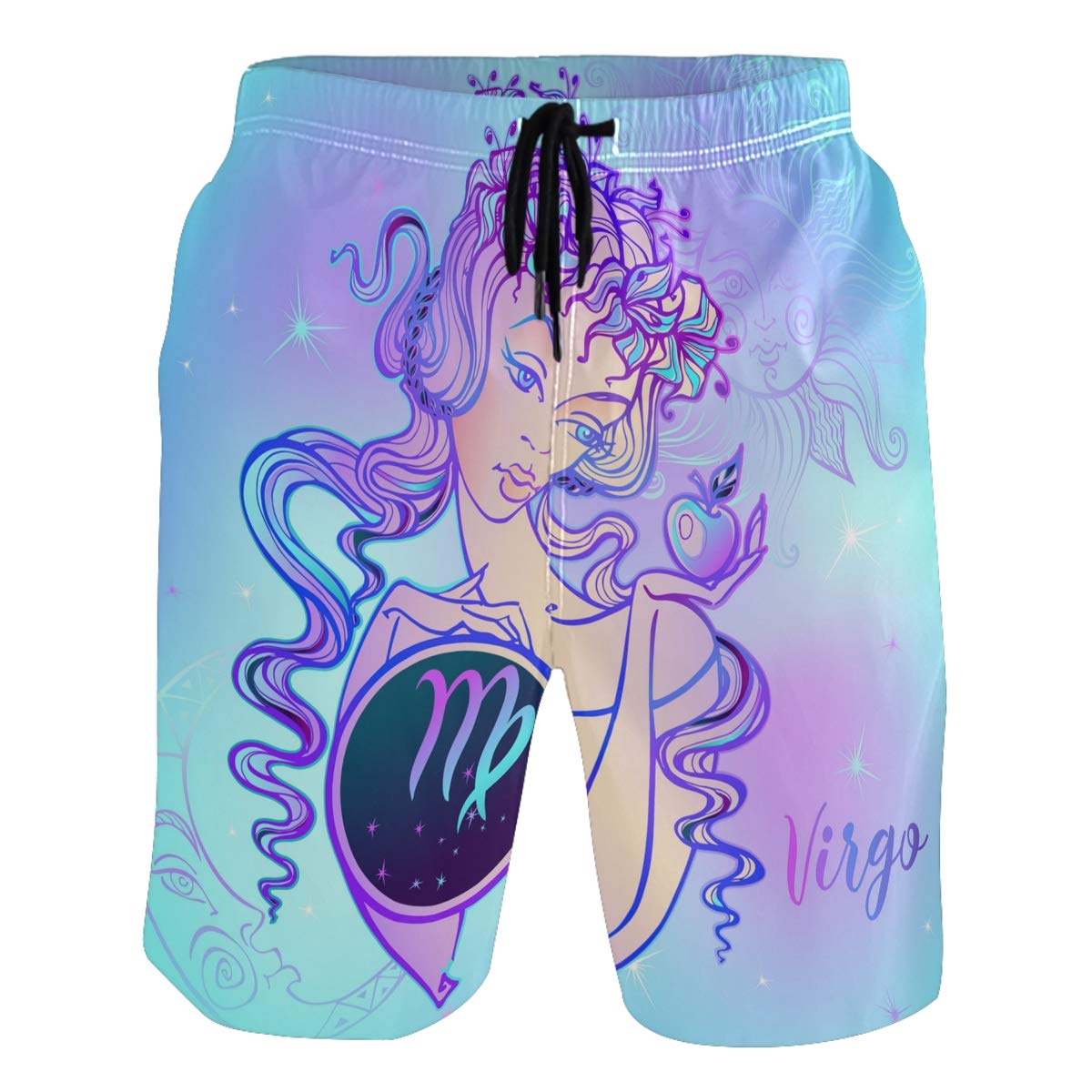 Men's Quick Dry Swim Trunks - Zodiac Virgo Beach Shorts for Swimming, Surfing & Summer Vacation | Lightweight & Comfortable Swimwear for Men