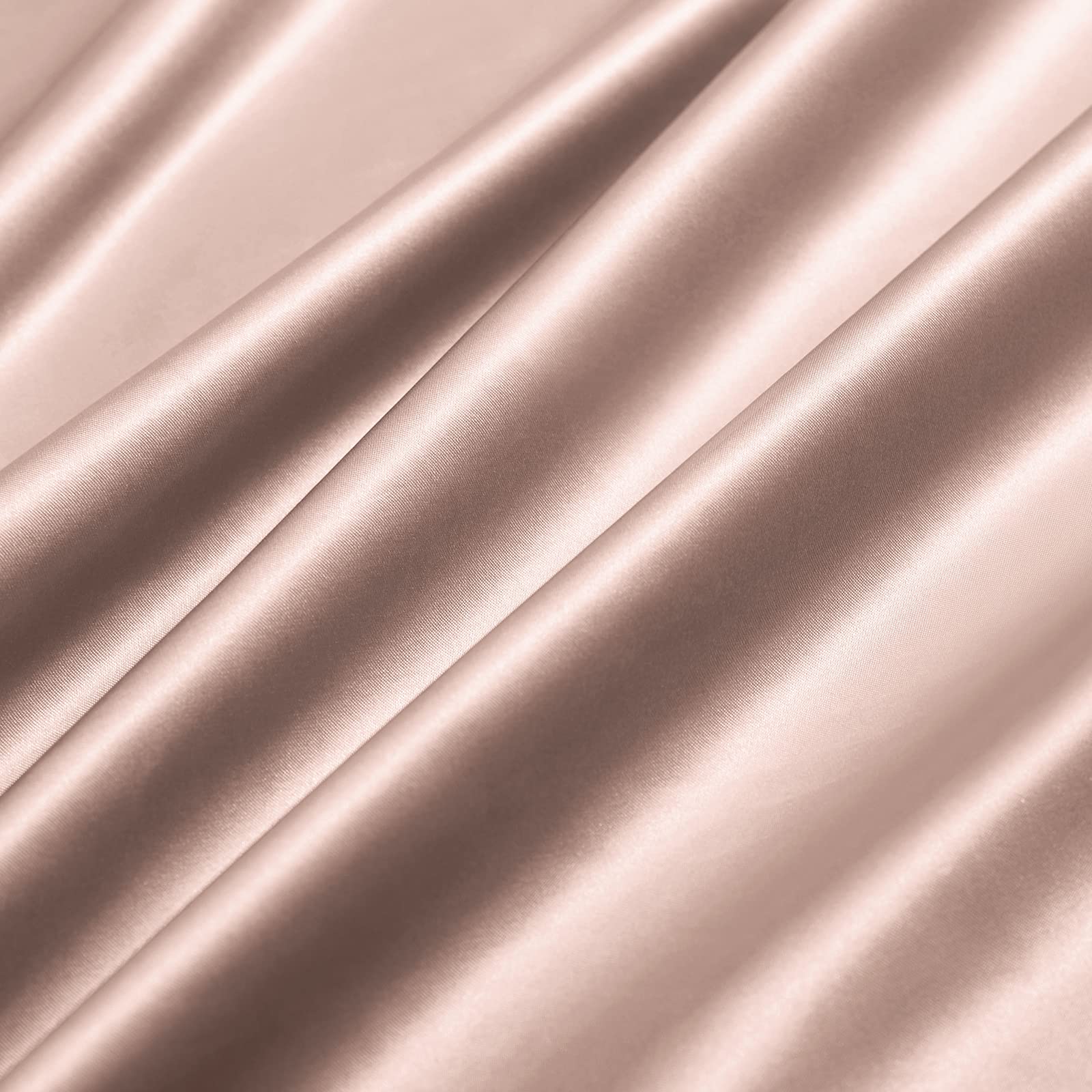 Luxury 7-Piece Satin Sheets Set King Size - Silky Champagne Satin Bedding with Deep Pocket Fitted Sheet, Flat Sheet & 5 Pillowcases for Ultimate Comfort - Perfect for Master Bedroom, Guest Room & Romantic Getaways
