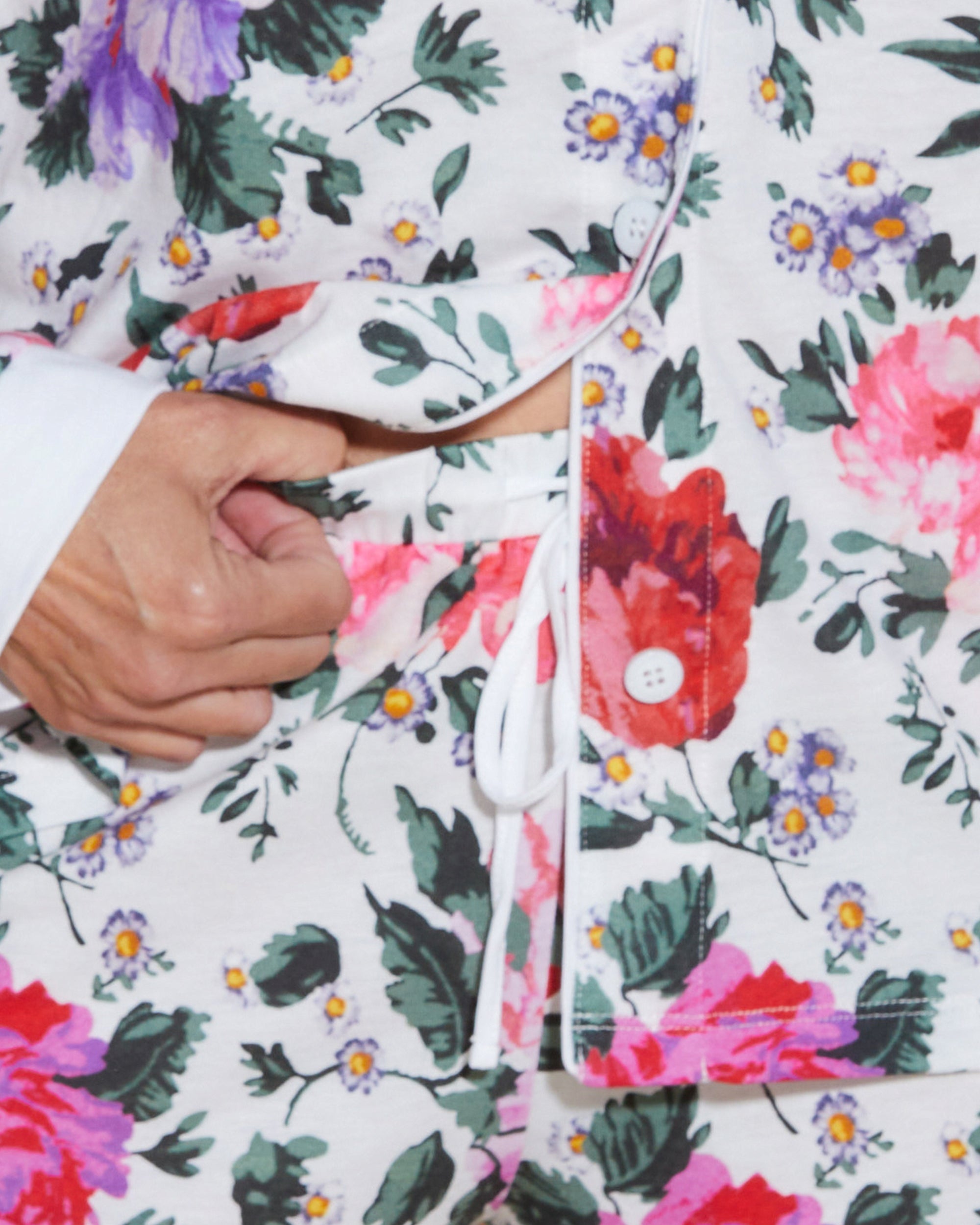 Printed Long Sleeve Top & Boxer Pajama Set for Women - Soft Cotton Sleepwear for Cozy Nights & Relaxing at Home