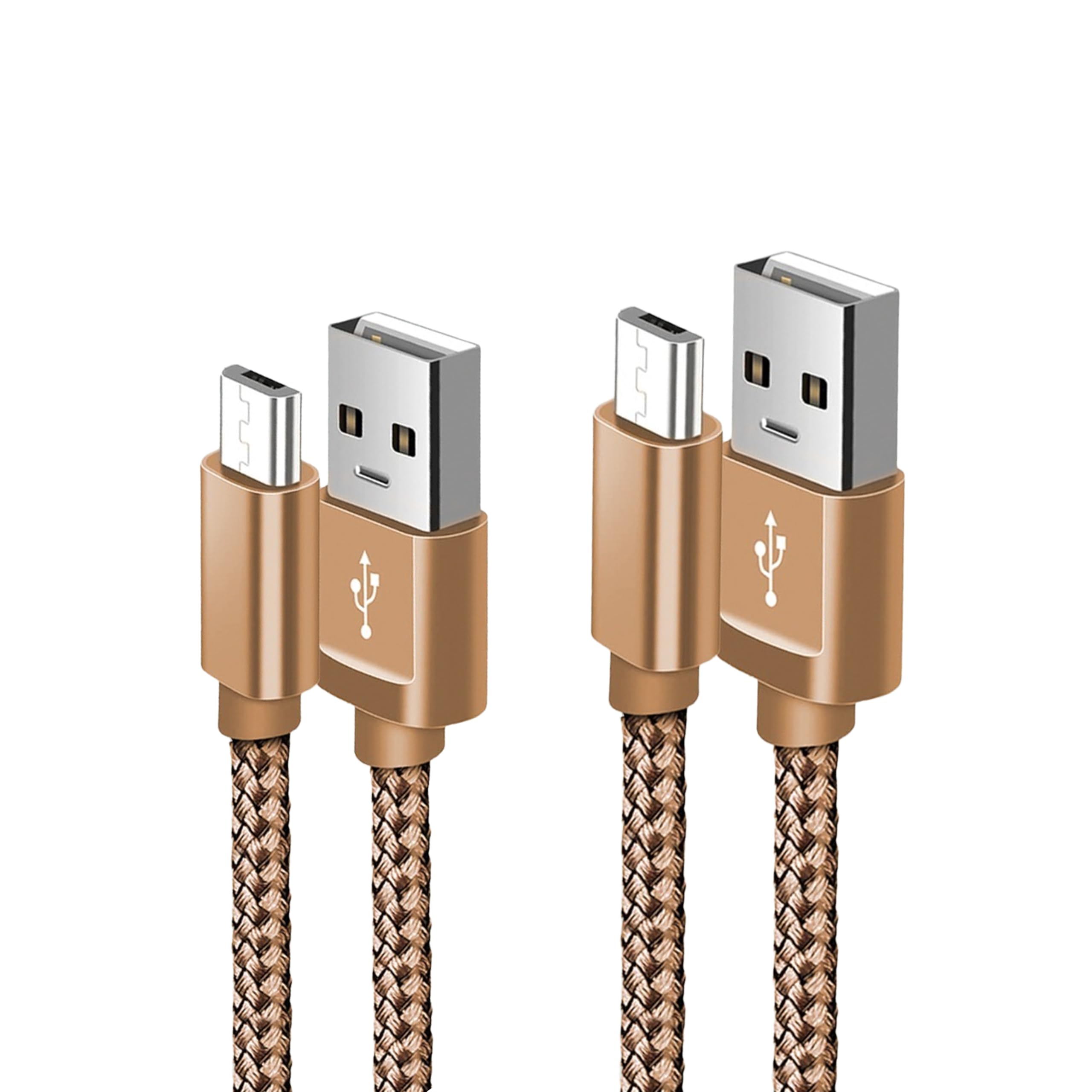 Premium Nylon Braided Micro USB Cable - Fast Charging Android Charger Cord for Samsung Galaxy S7/S5/J3/J5/J7, Huawei, HTC, LG, Kindle, Nexus, Nokia (1M & 2M Pack) - Durable Charging Solution for Home, Office & Travel
