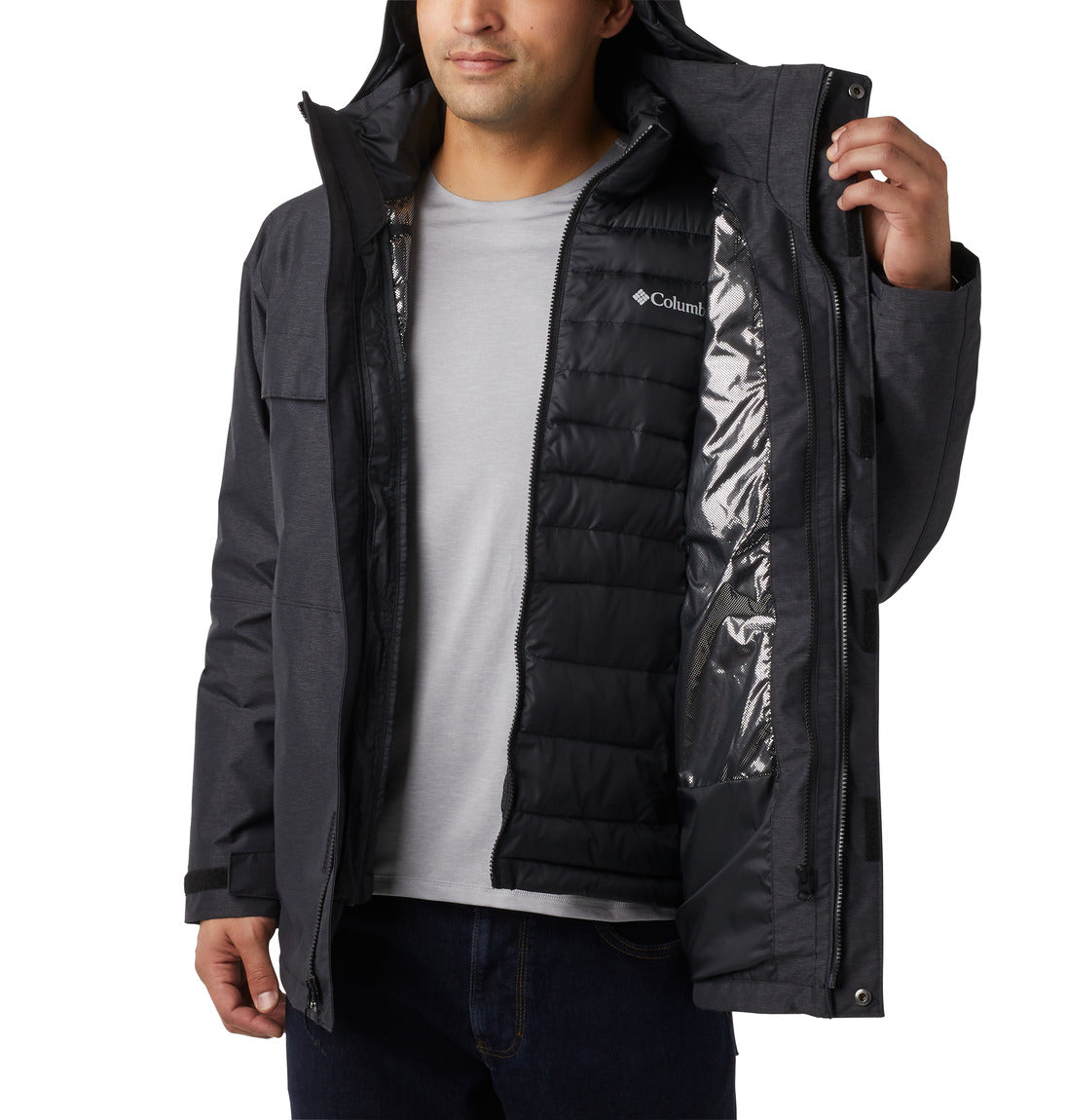 Columbia Men's Cloverdale II Interchange Jacket - 3-in-1 Waterproof Ski Jacket for Hiking, Camping & Winter Outdoor Activities