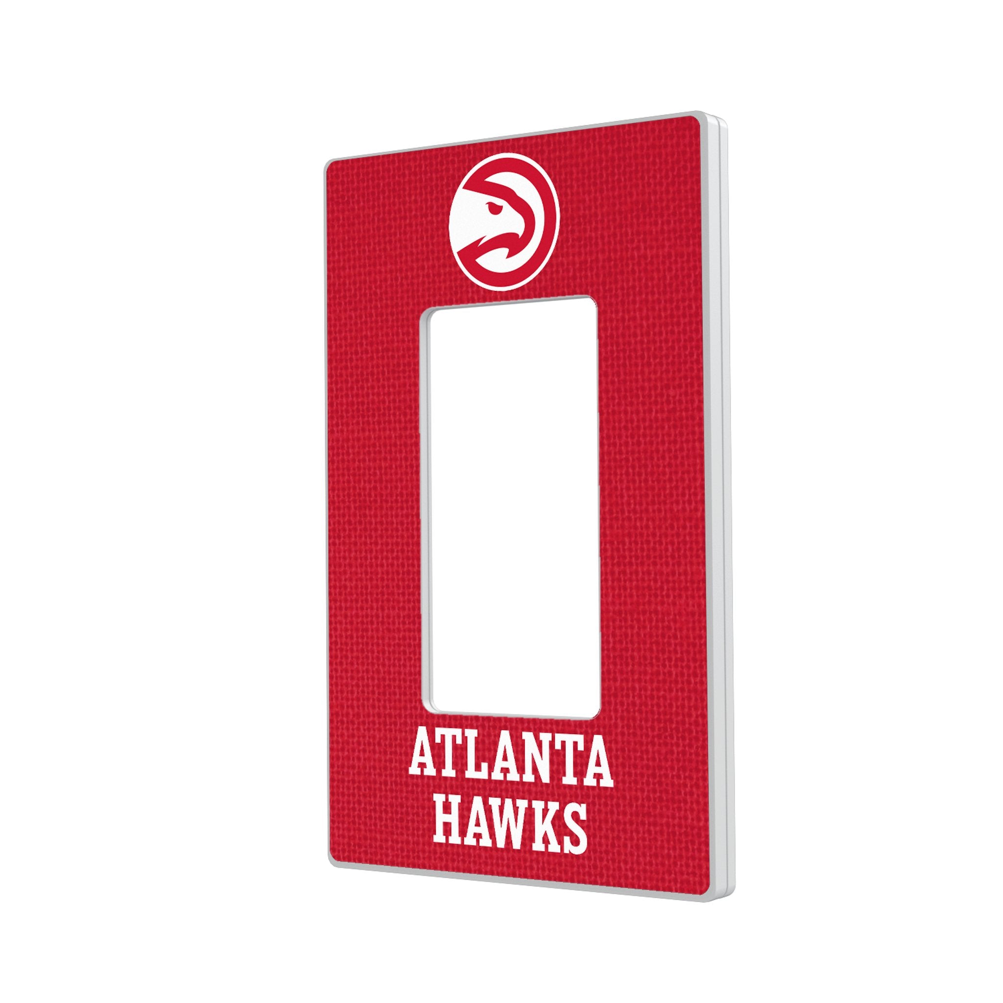 Atlanta Hawks NBA Team Logo Solid Hidden Screw Light Switch Plate Cover - Decorative Wall Plate for Home, Office, and Fan Cave Decor