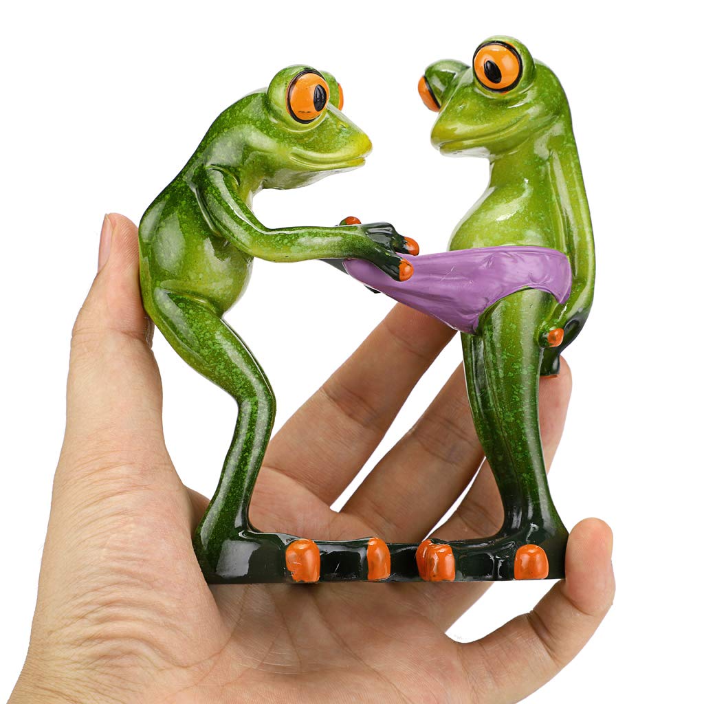 Creative Resin Frog Figurine Decor - Handmade Funny Frog Sculpture Collectible, Unique Animal Mascot for Home & Office - Perfect for Shelves, Table, Desk Decor & Gift Giving