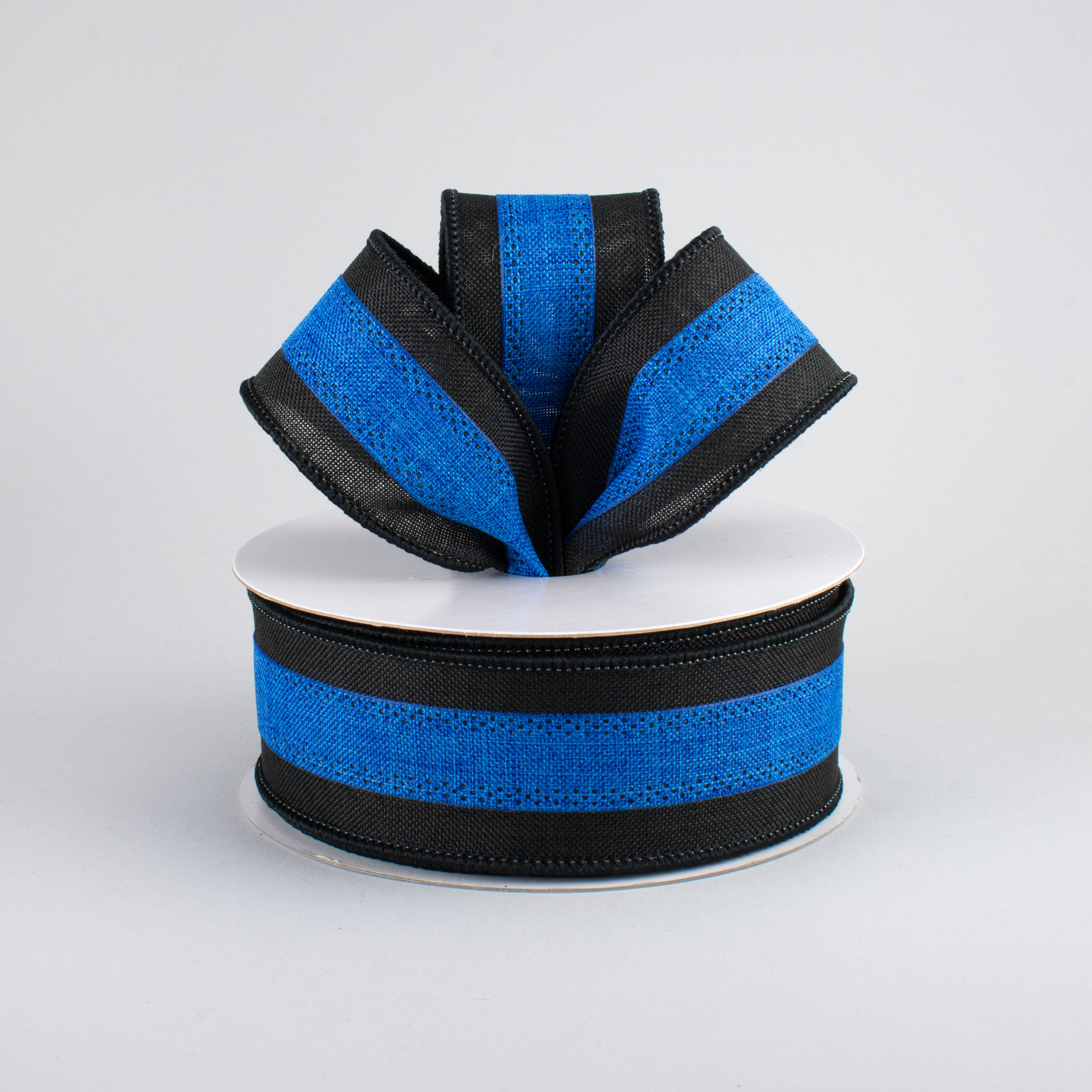 1.5 Inch Police Support Ribbon - Black & Blue Thin Blue Line Ribbon (10 Yards) for Back the Blue Events, Law Enforcement Appreciation, Police Week Decorations & First Responder Support