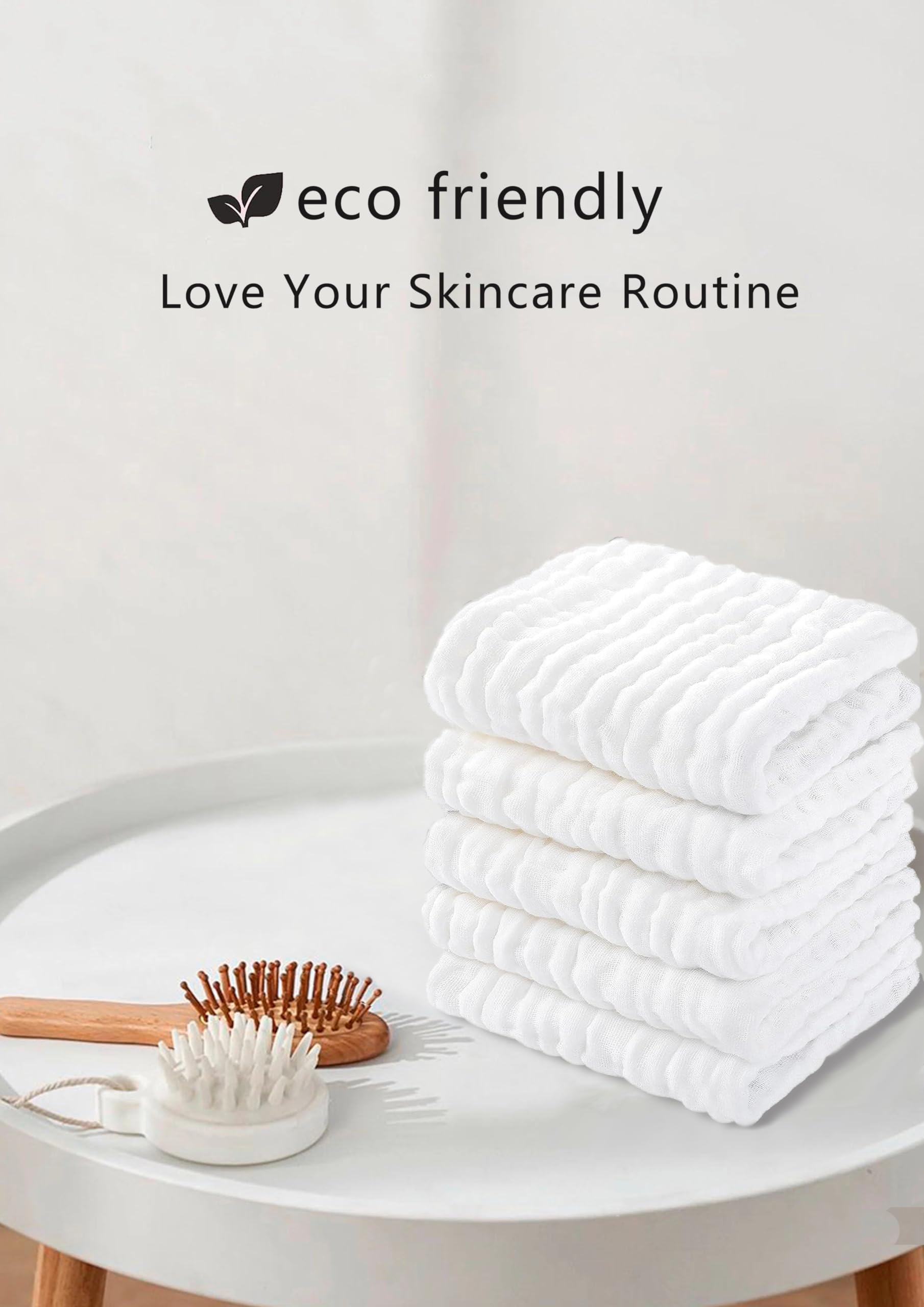 Ayesha 4-Pack Soft Makeup Remover Washcloths - Reusable Cotton Face Towels for Gentle Cleansing & Skin Care | Perfect for Daily Facial Cleansing, Makeup Removal & Travel