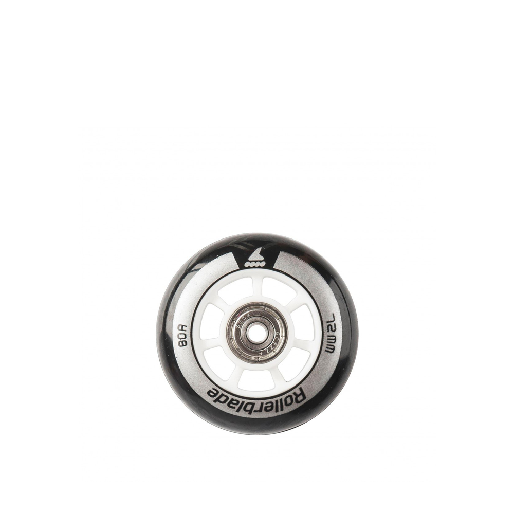 Rollerblade 72mm 80a Wheels with SG5 Bearings - 8 Pack Set for Inline Skating, Speed Skating & Outdoor Fitness Activities