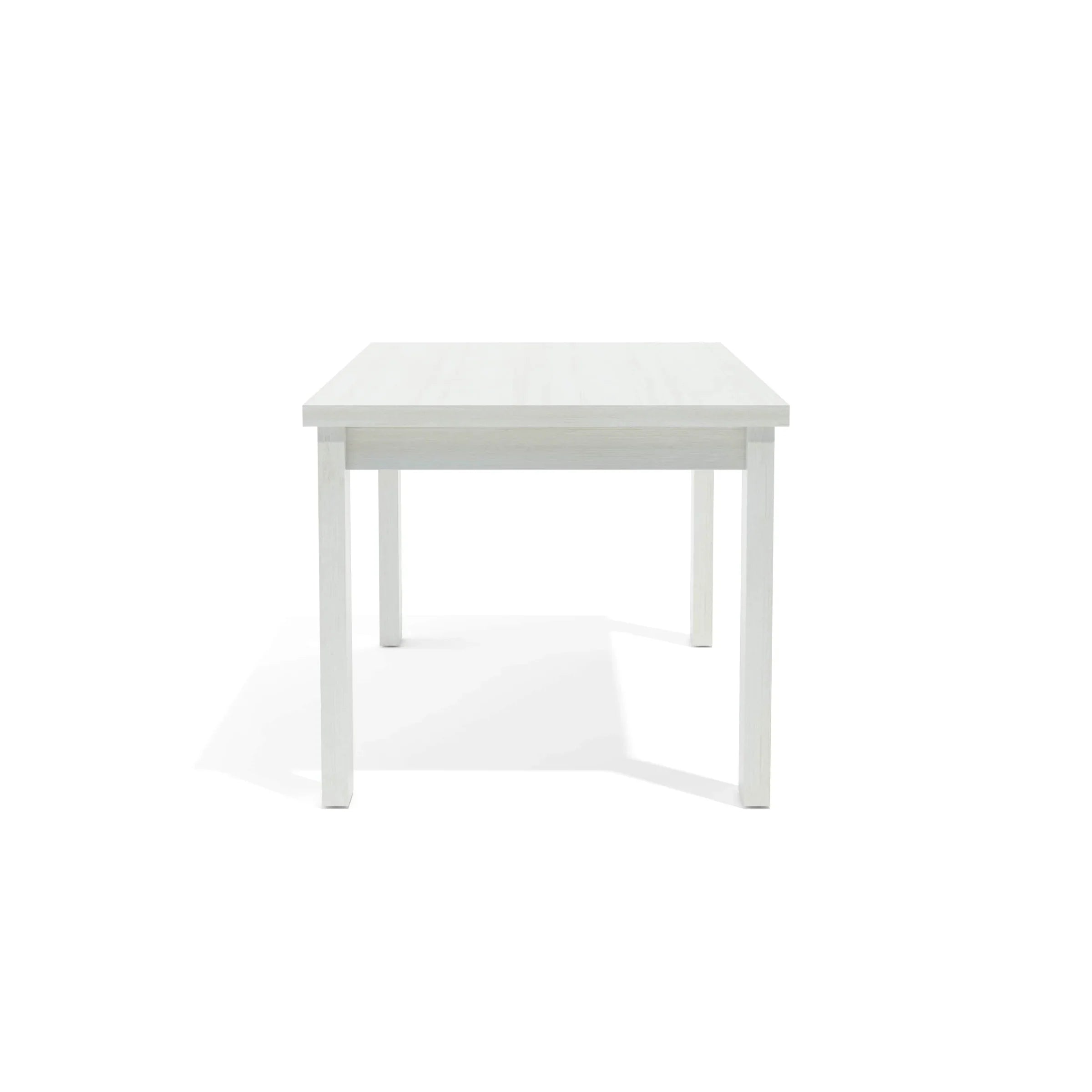 Anderson Teak Brentford 60-Inch White Dining Table - Solid Teak Wood Outdoor Patio Furniture for Garden, Poolside & Backyard Dining