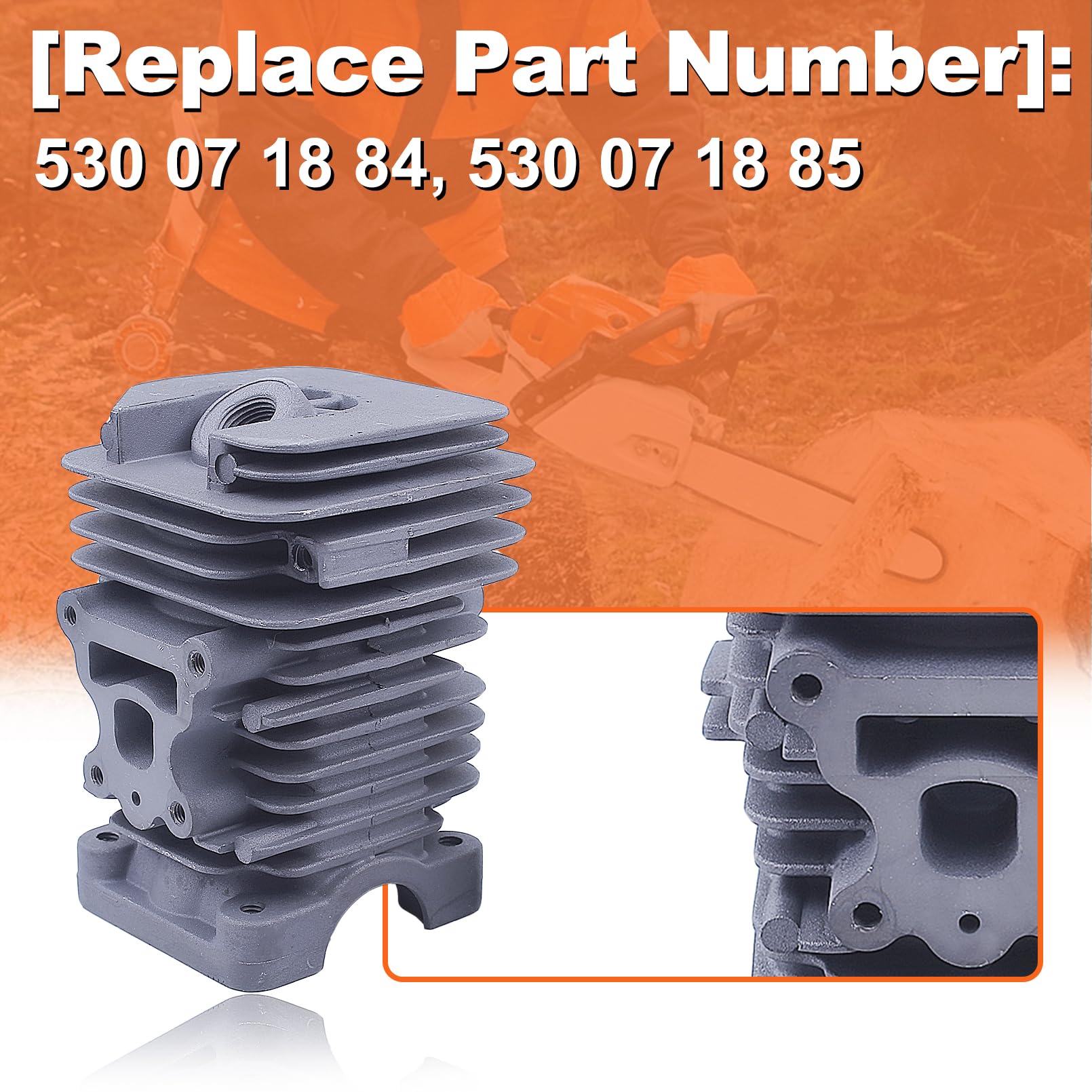 Poulan Chainsaw Parts - Cylinder Piston Kit for PP3816AV PP4218AV SM4218AV SM4518AVX with Spark Plug, Primer Bulb, Gasket Set, Carb Kit & Air Filter - Replacement Parts for Poulan Chainsaw Repair & Maintenance
