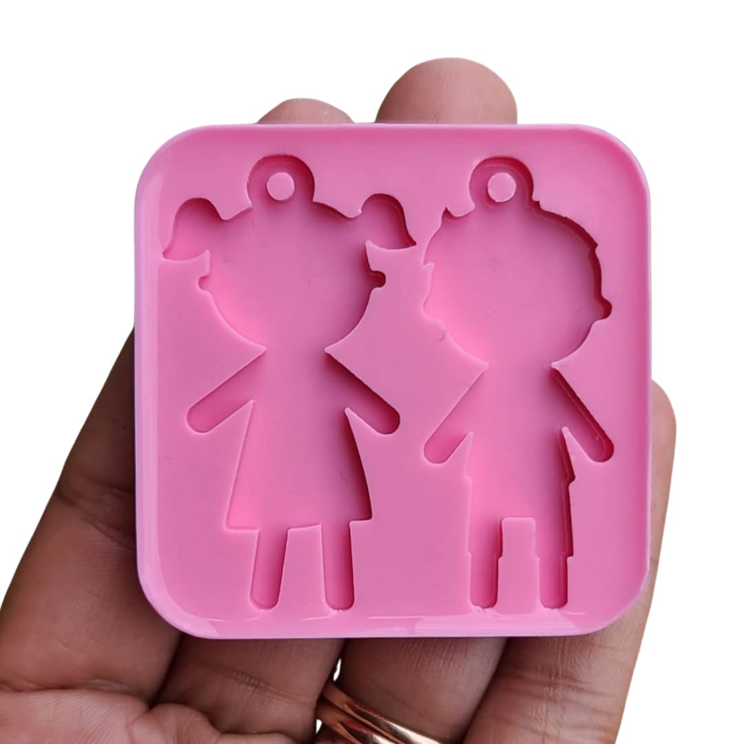 Kids Silicone Molds for Resin Crafts - DIY Baby Keychain & Earring Making Supplies - BPA-Free Flexible Silicone Jewelry Molds for Kids Art Projects - Perfect for Homemade Gifts, Party Favors, and Crafting Activities