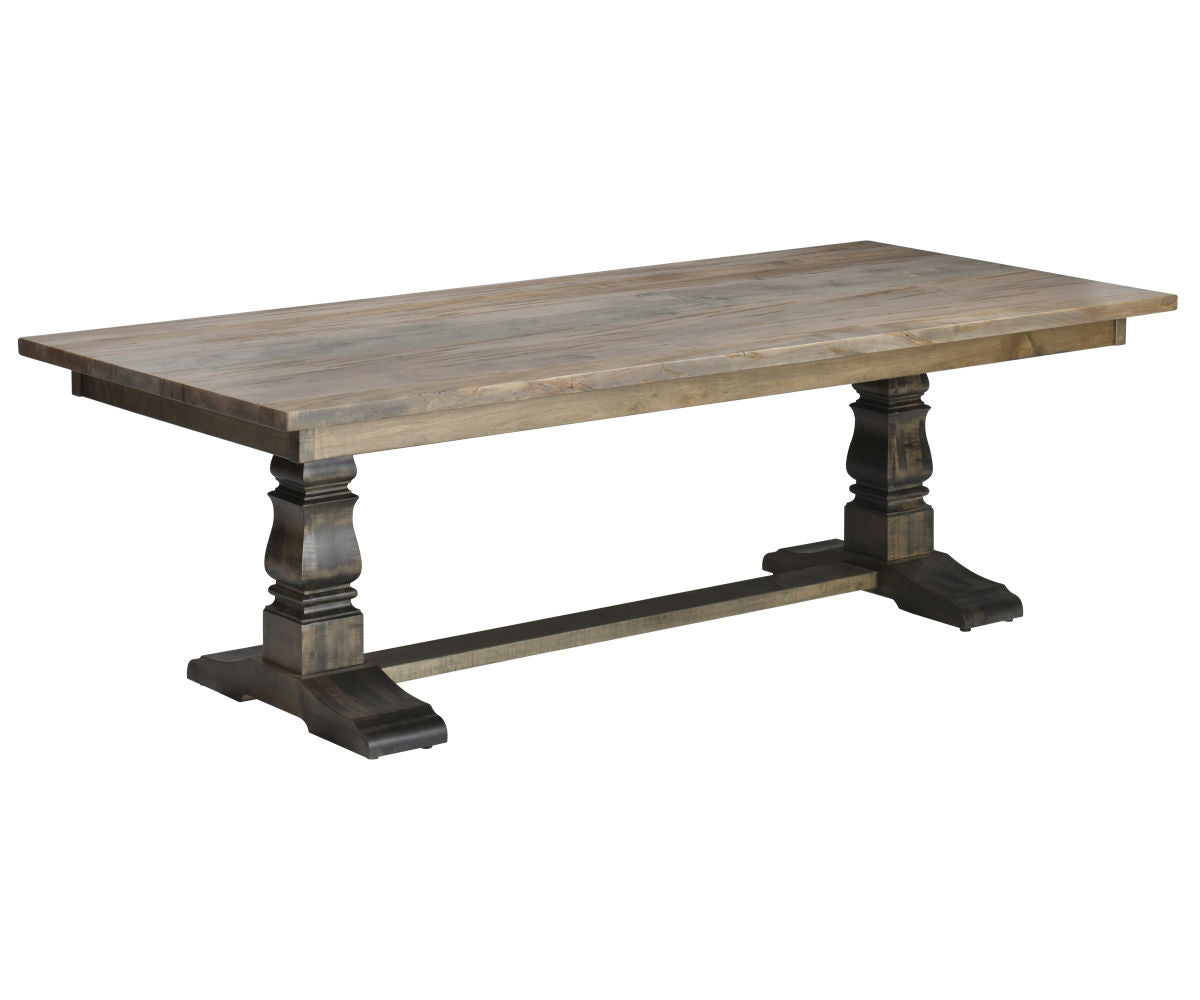 Stylish Kimberley Trestle Dining Table - Solid Wood Farmhouse Kitchen Table for Dining Room & Kitchen - Perfect for Family Gatherings & Dinner Parties